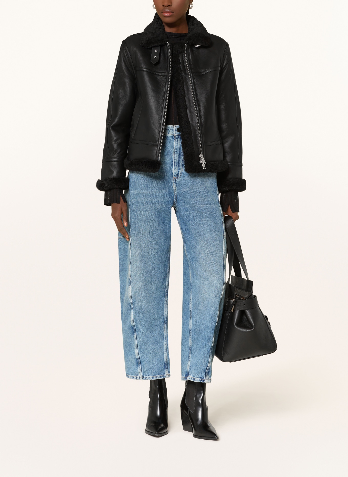 ジャケット・アウター AllSaints Lorel leather jacket ALLSAINTS Leather jacket LOREL in black