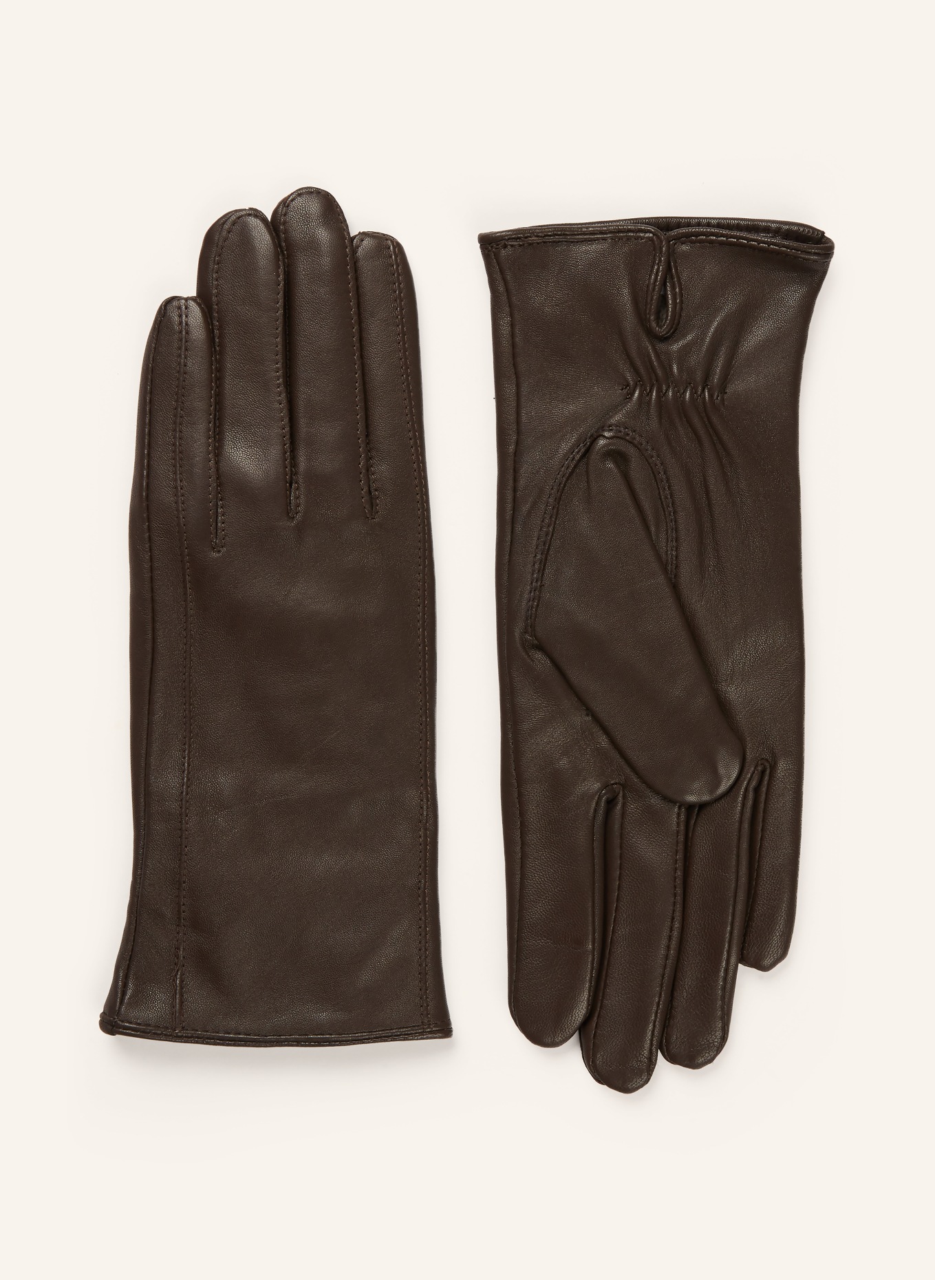 REISS Lederhandschuhe GISELLE: DUNKELBRAUN