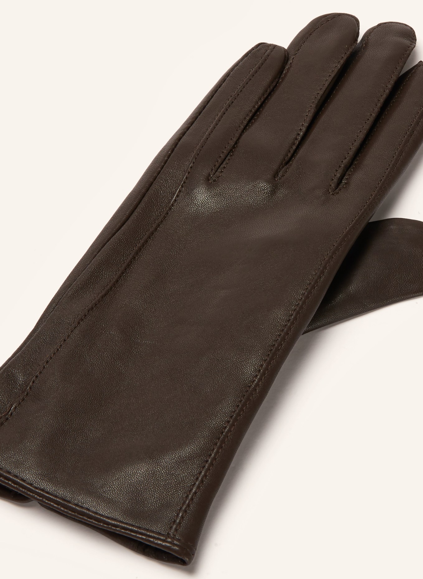 REISS Lederhandschuhe GISELLE: DUNKELBRAUN