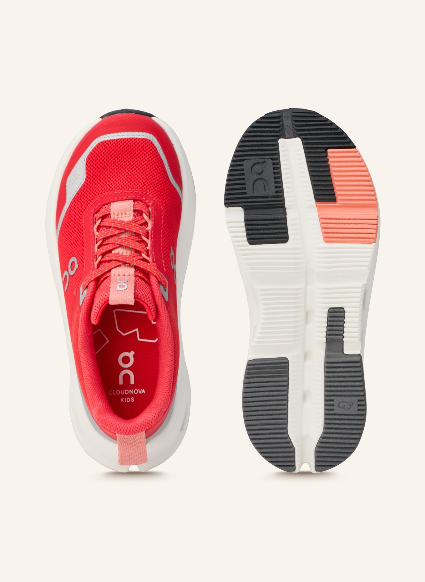 On Sneaker CLOUDNOVA KIDS: ROT