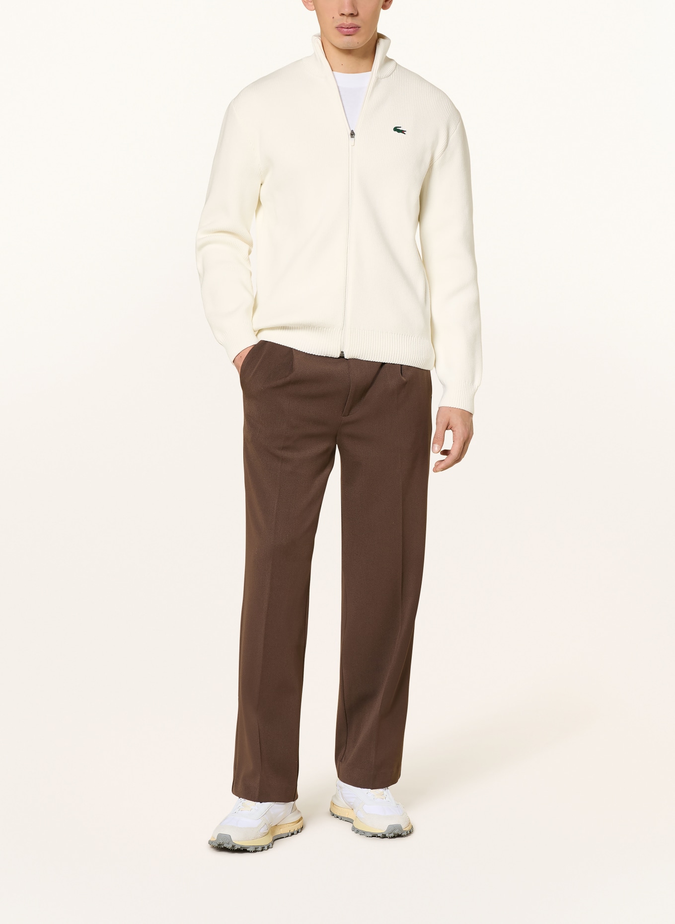 LACOSTE kardigan: KREMOWY