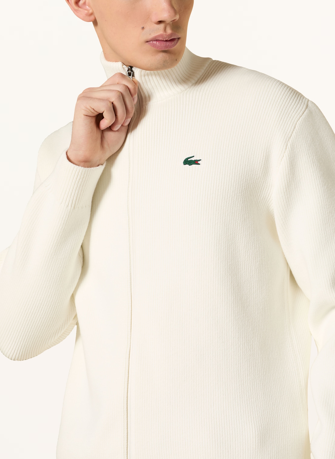 LACOSTE kardigan: KREMOWY