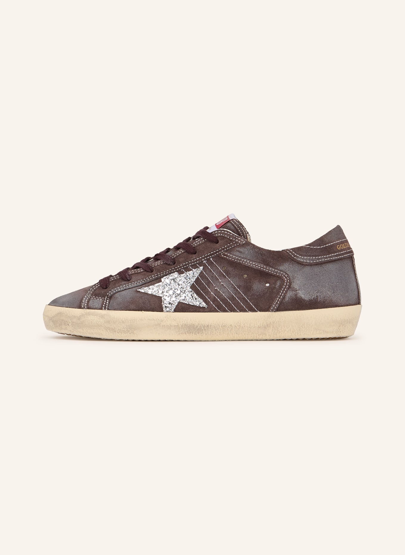 GOLDEN GOOSE Sneaker SUPER-STAR: DUNKELLILA / SILBER