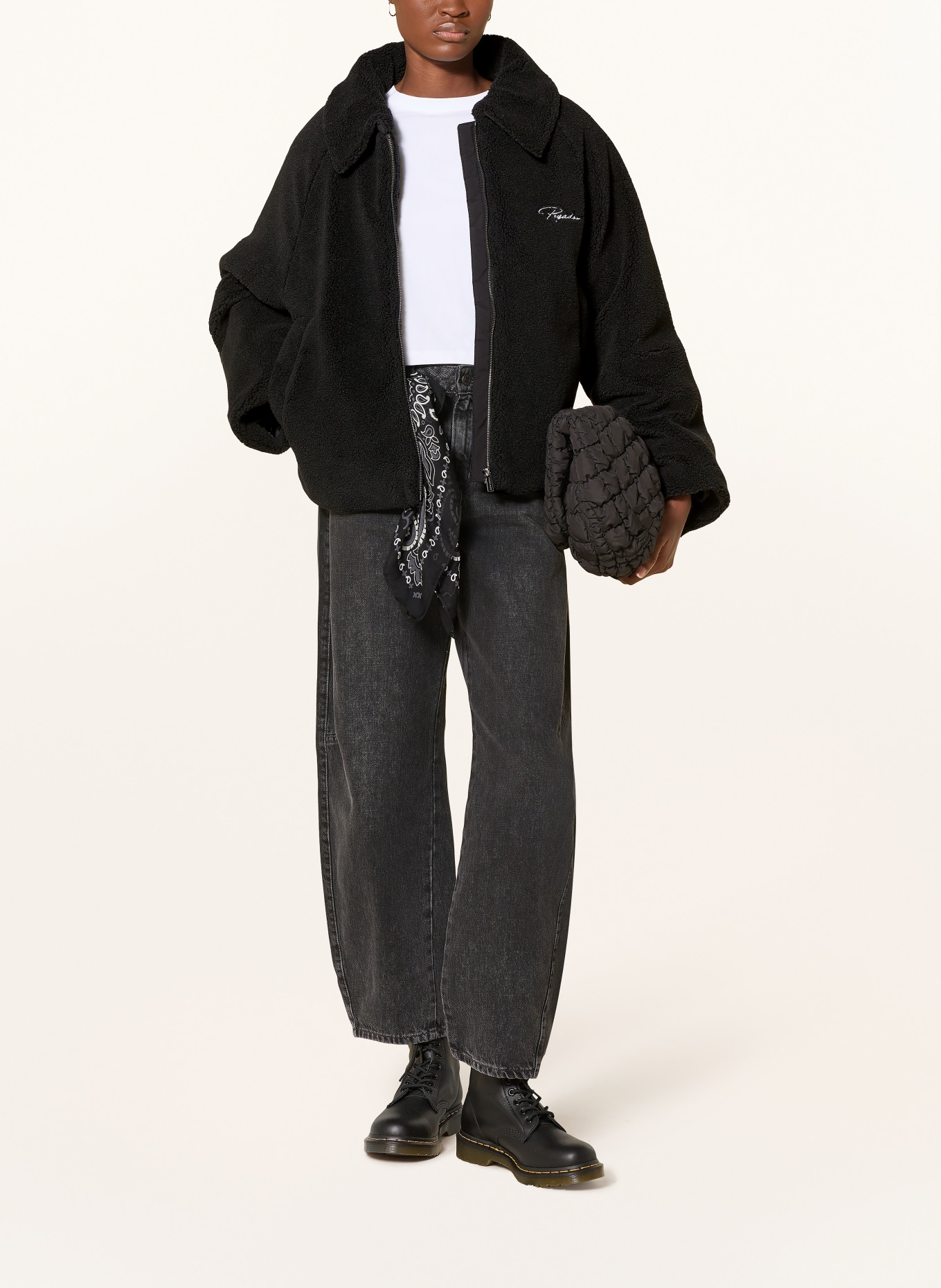 PEGADOR Teddyfell-Jacke LAJA: SCHWARZ