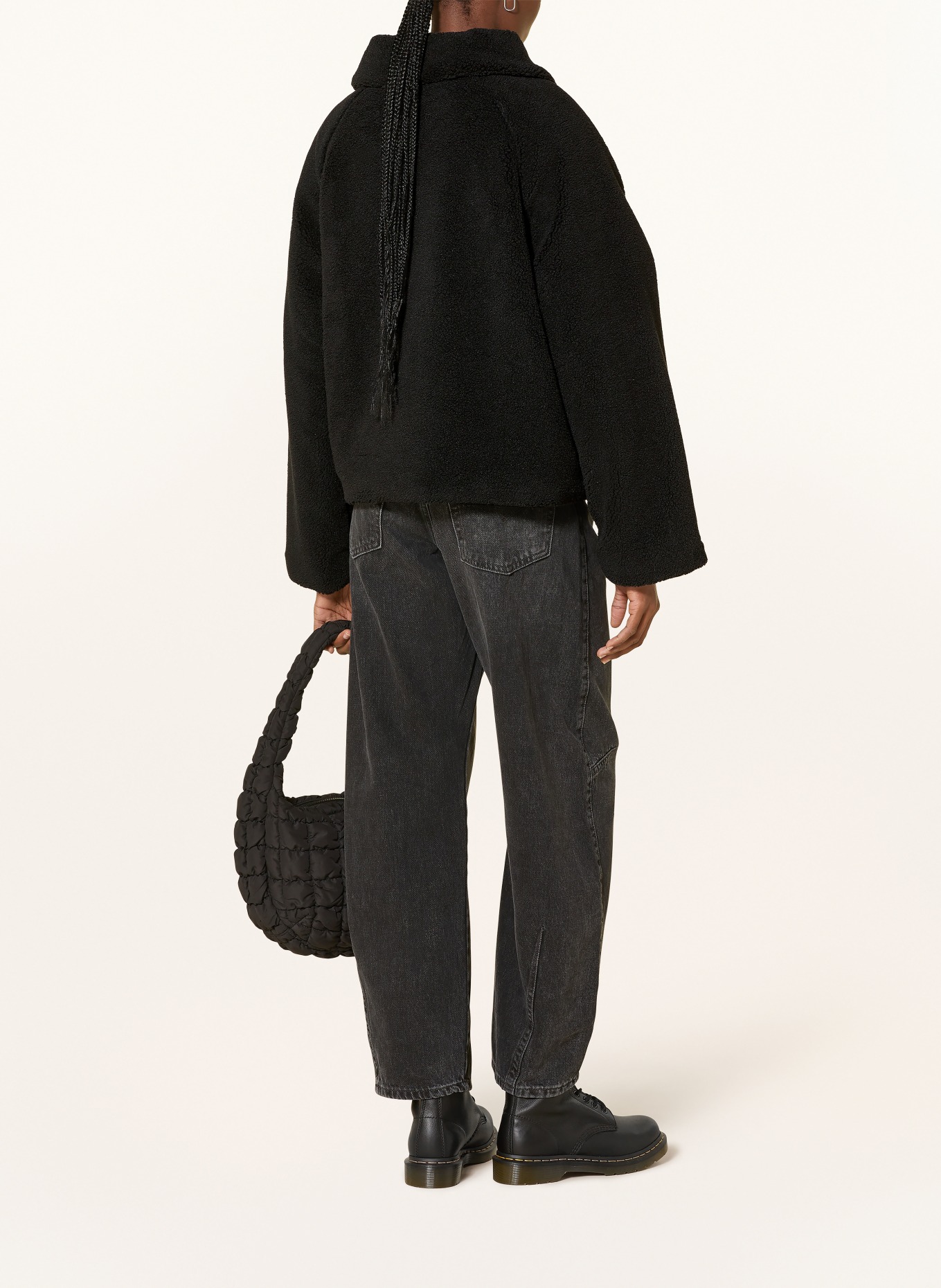 PEGADOR Teddyfell-Jacke LAJA: SCHWARZ