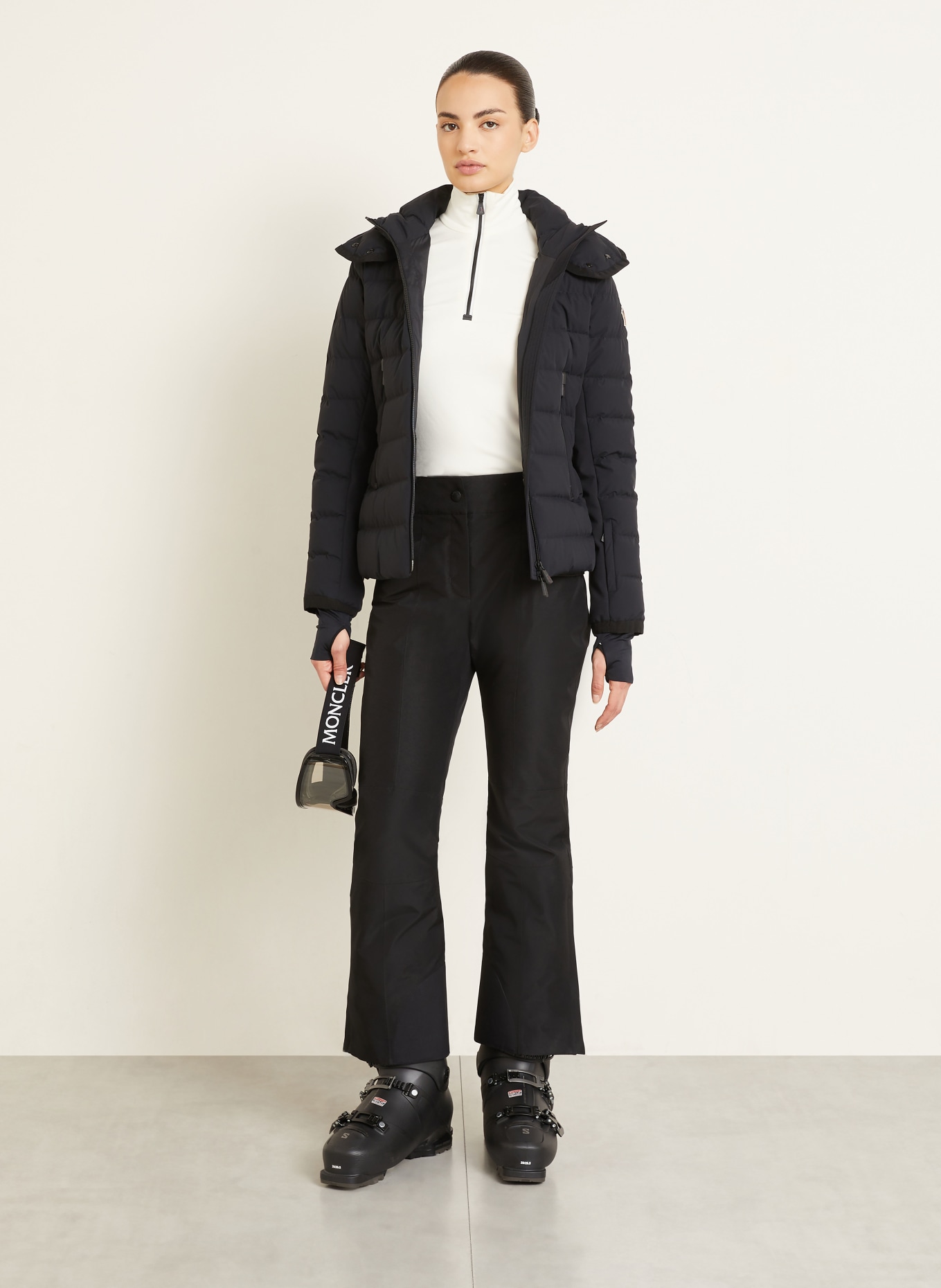 MONCLER GRENOBLE Midlayer: CREME / SCHWARZ