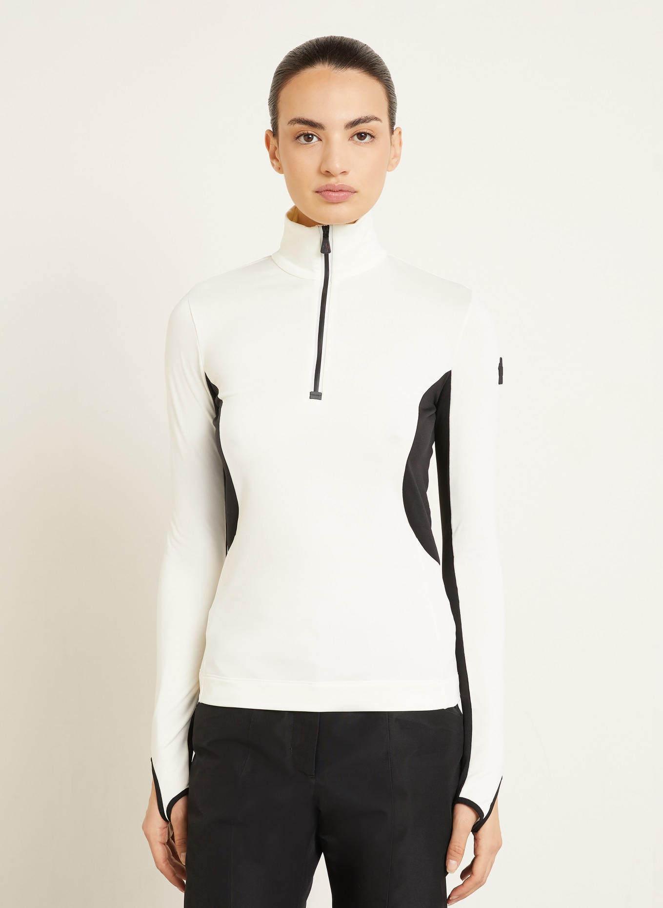 MONCLER GRENOBLE Midlayer: CREME / SCHWARZ