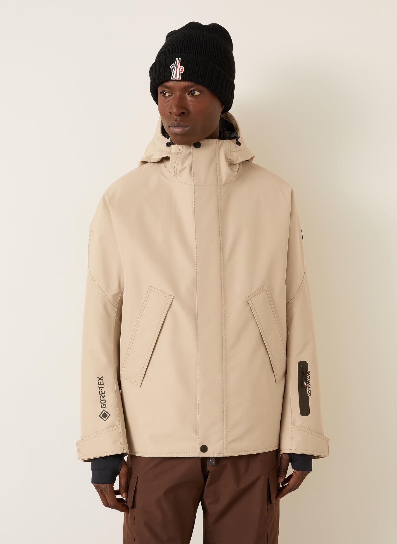 MONCLER GRENOBLE Skijacke LAMBIR GTX: BEIGE / SCHWARZ