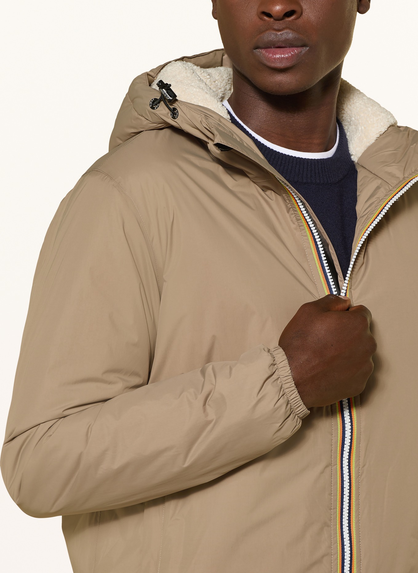 K-WAY Jacke LE VRAI 4.0 CLAUDE ORSETTO: HELLBRAUN / ECRU