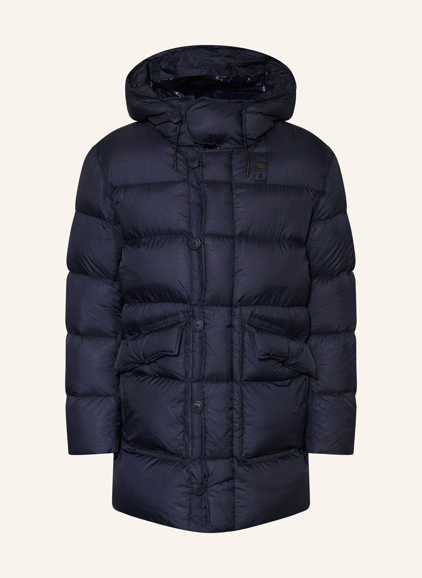 Blauer Daunenmantel BASTO: DUNKELBLAU