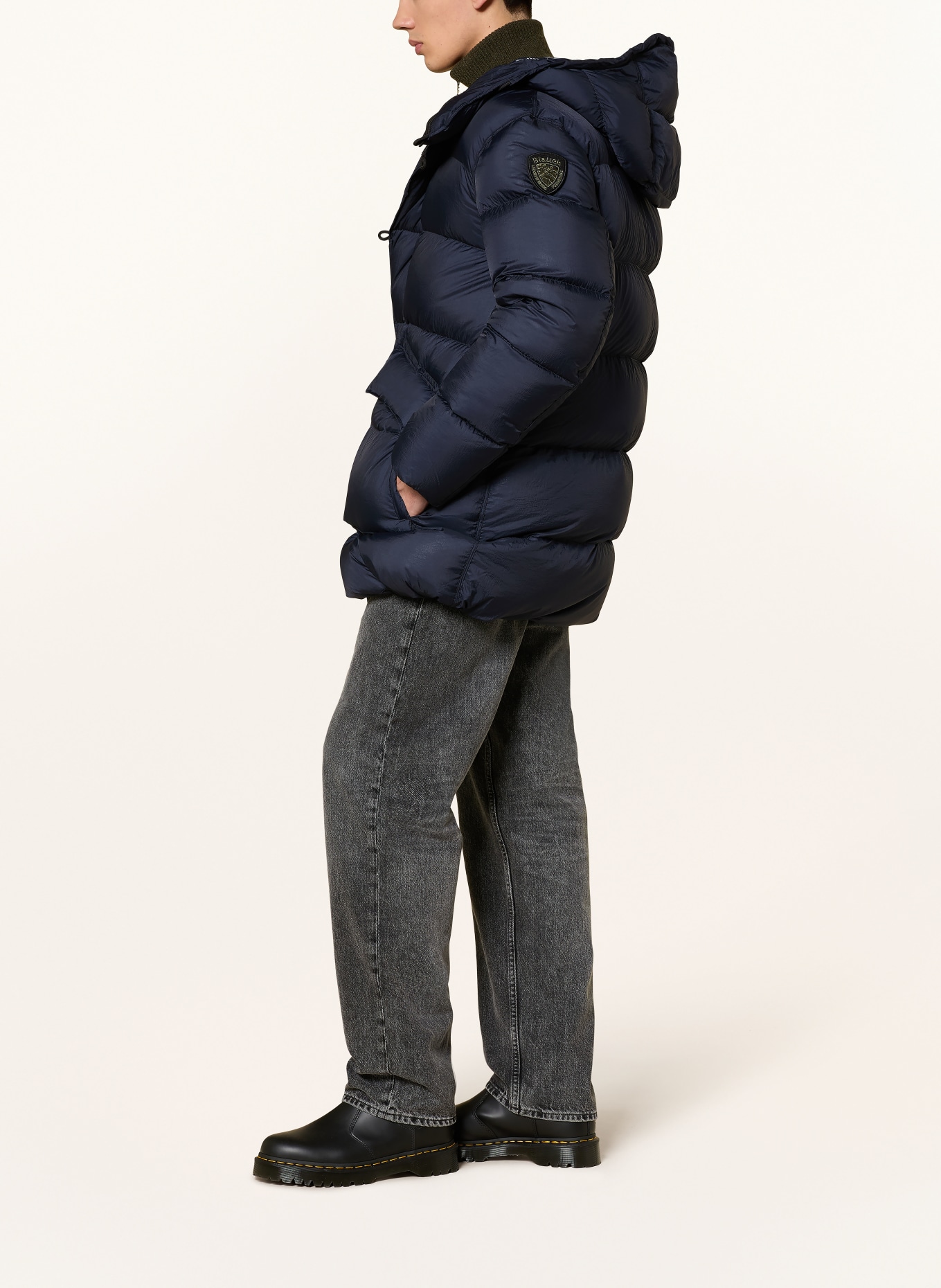 Blauer Daunenmantel BASTO: DUNKELBLAU