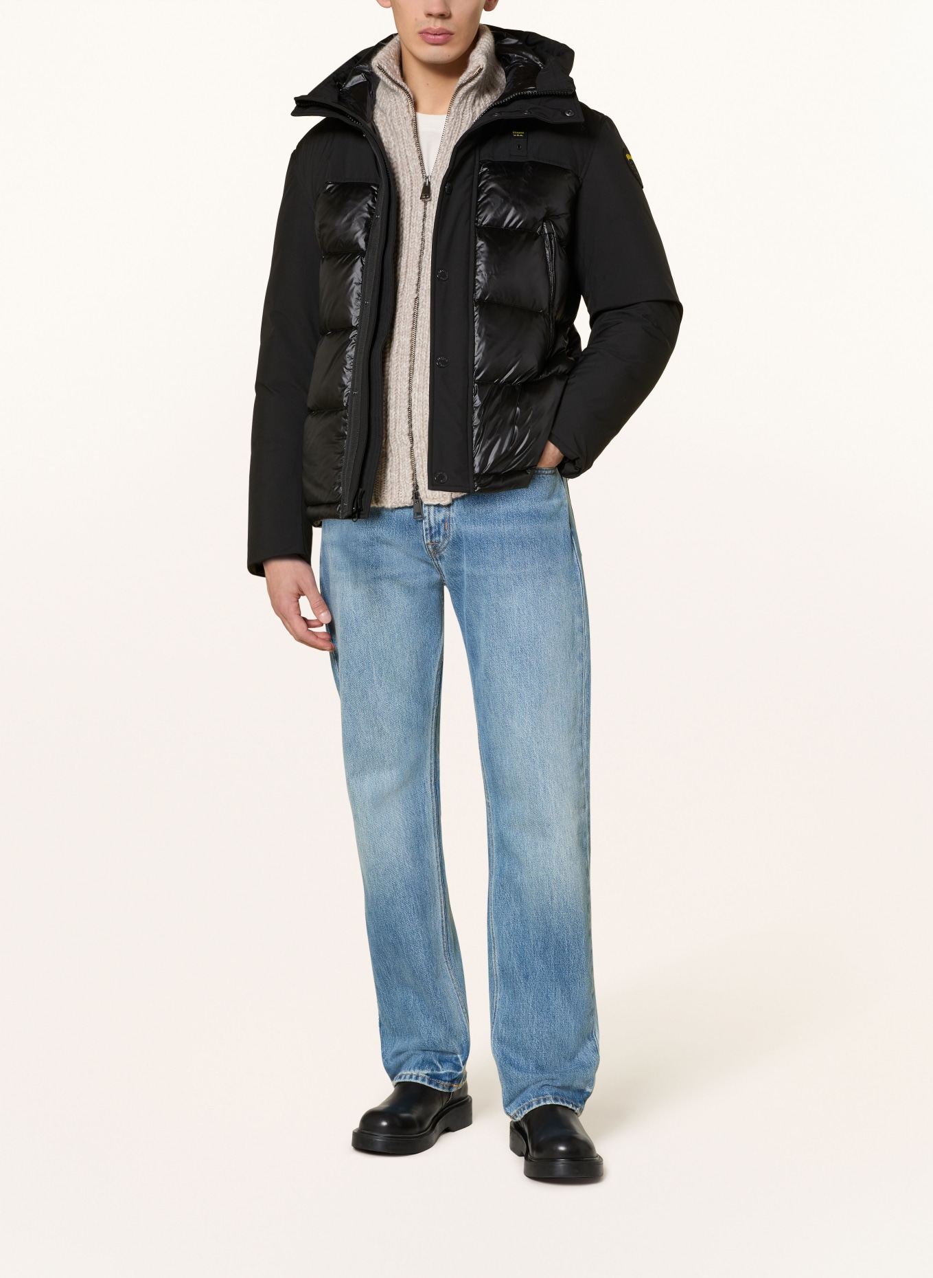 Blauer Daunenjacke BROOK: SCHWARZ