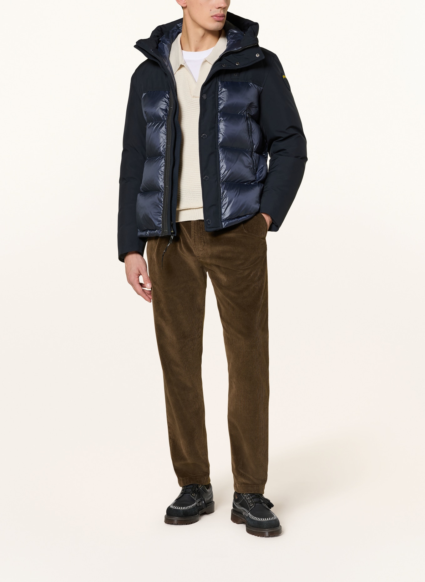 Blauer Daunenjacke BROOK: DUNKELBLAU