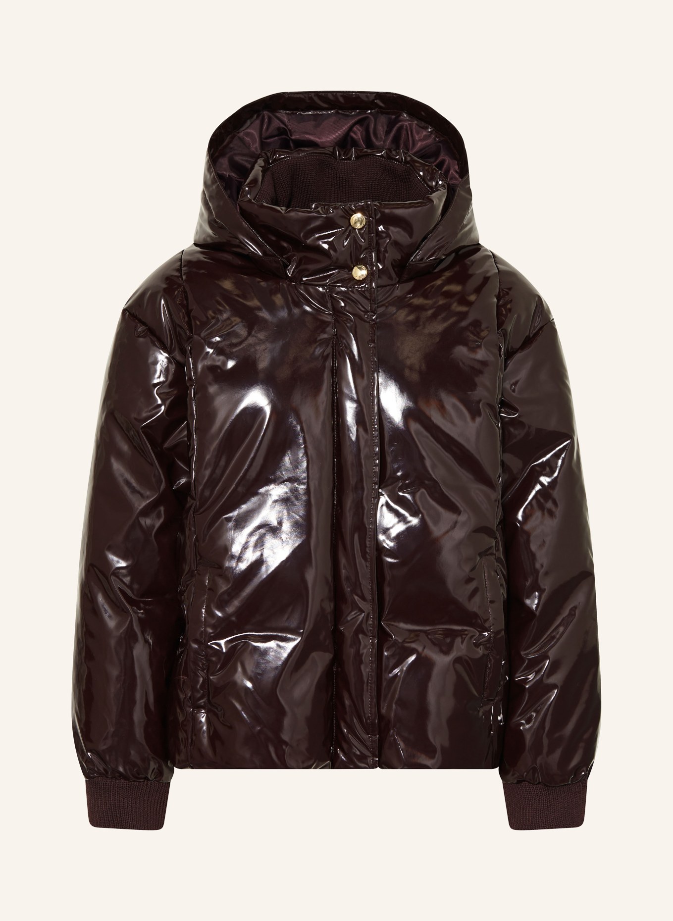 Chloé Daunenjacke mit abnehmbarer Kapuze: DUNKELROT