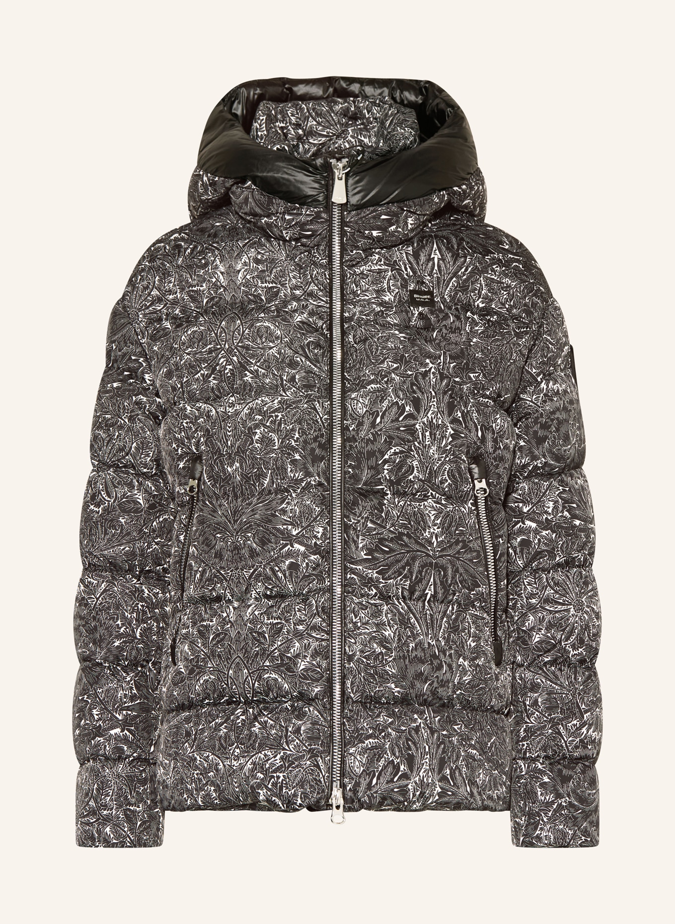 Blauer Daunenjacke CARMEL: SCHWARZ / WEISS