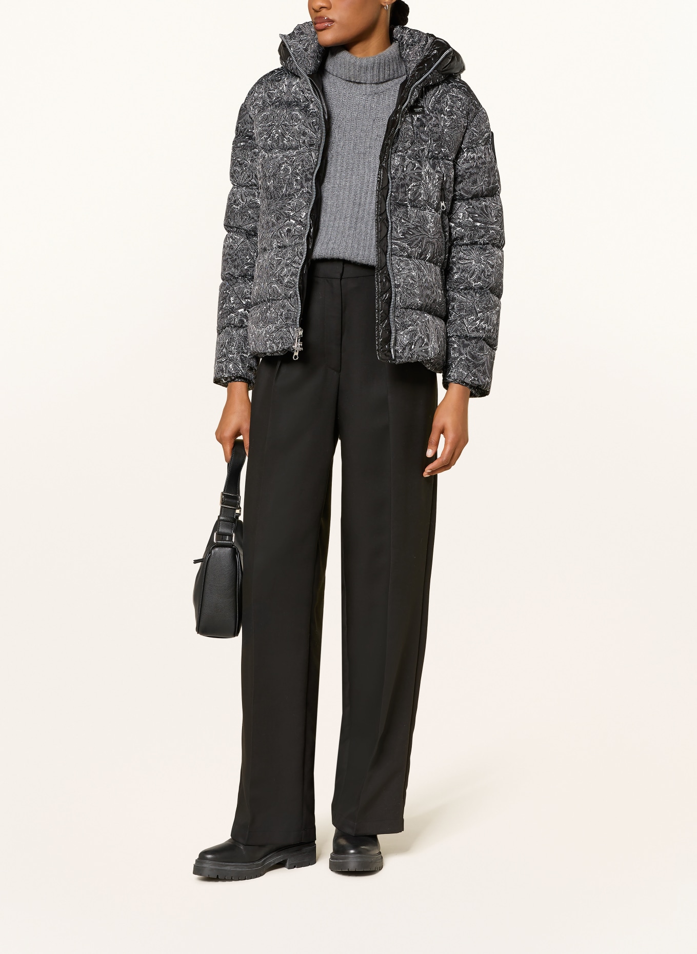 Blauer Daunenjacke CARMEL: SCHWARZ / WEISS