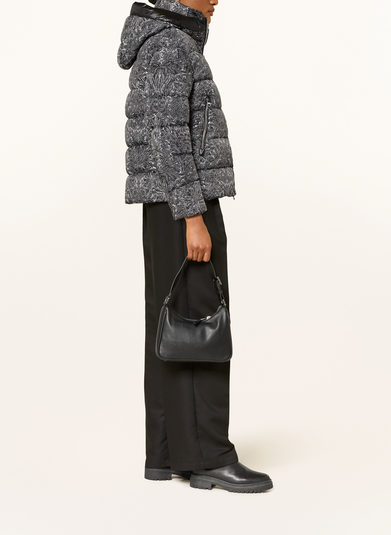 Blauer Daunenjacke CARMEL: SCHWARZ / WEISS