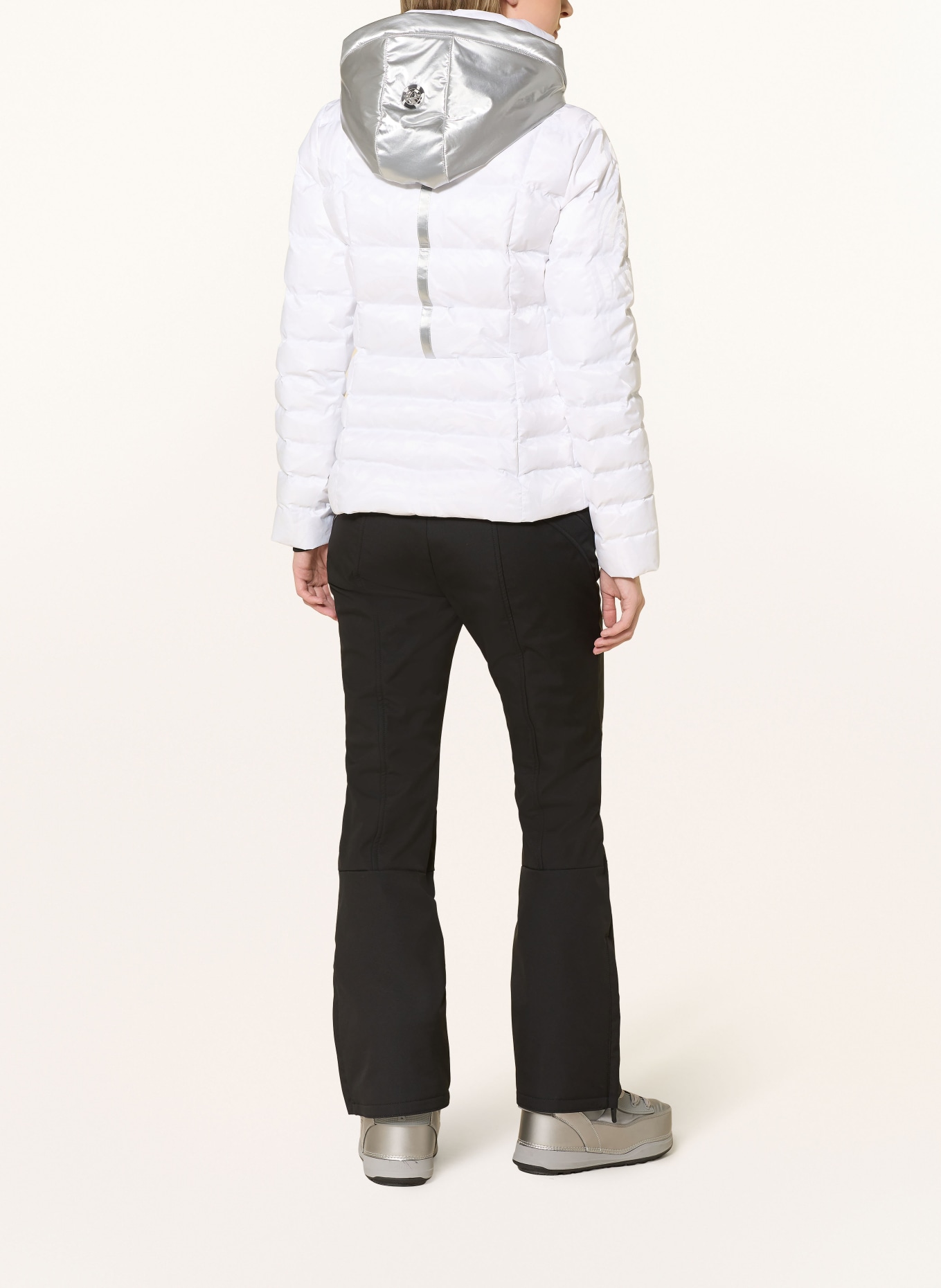 SPORTALM Daunen-Skijacke: WEISS / SILBER