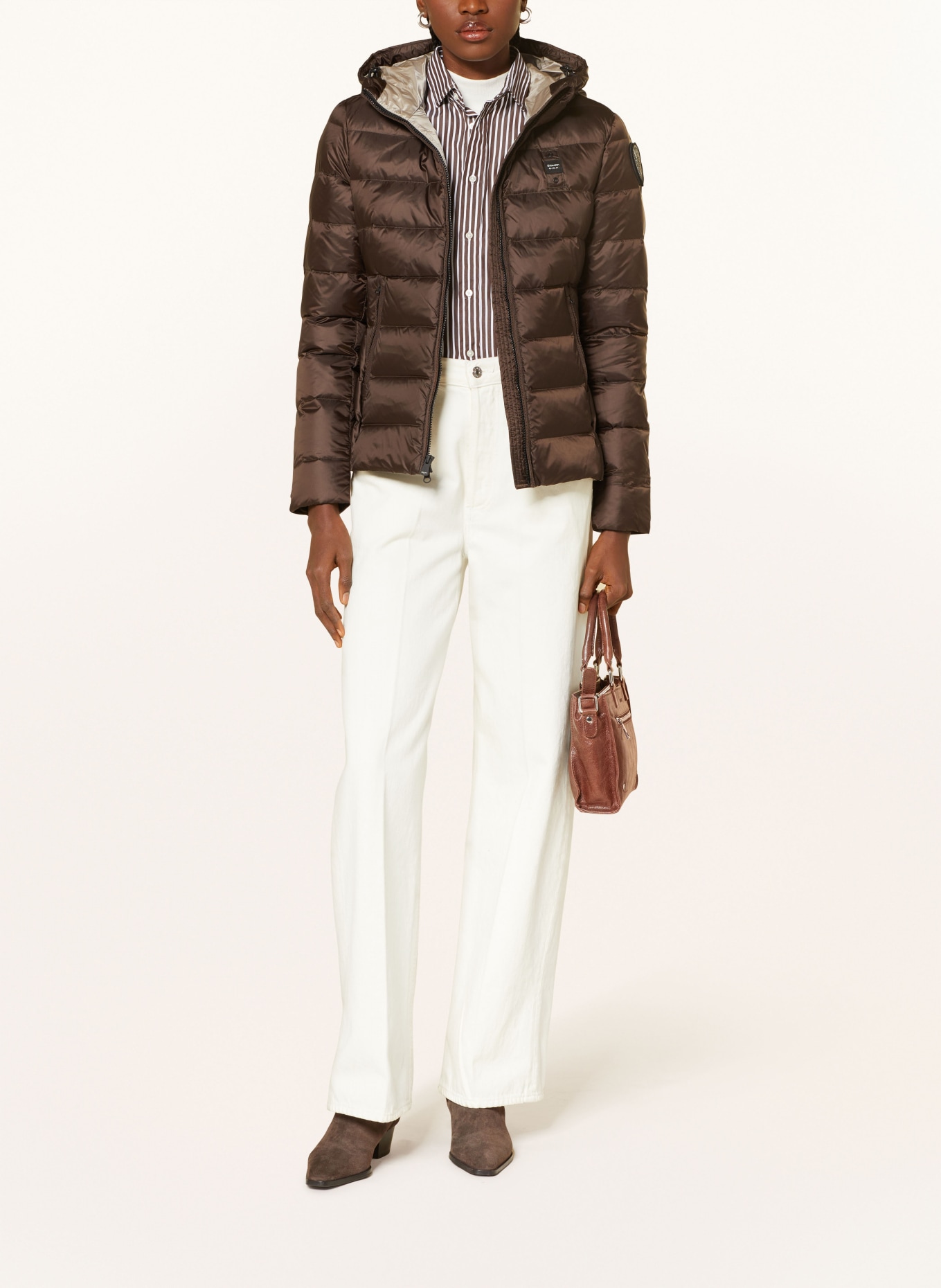 Blauer Daunenjacke: DUNKELBRAUN