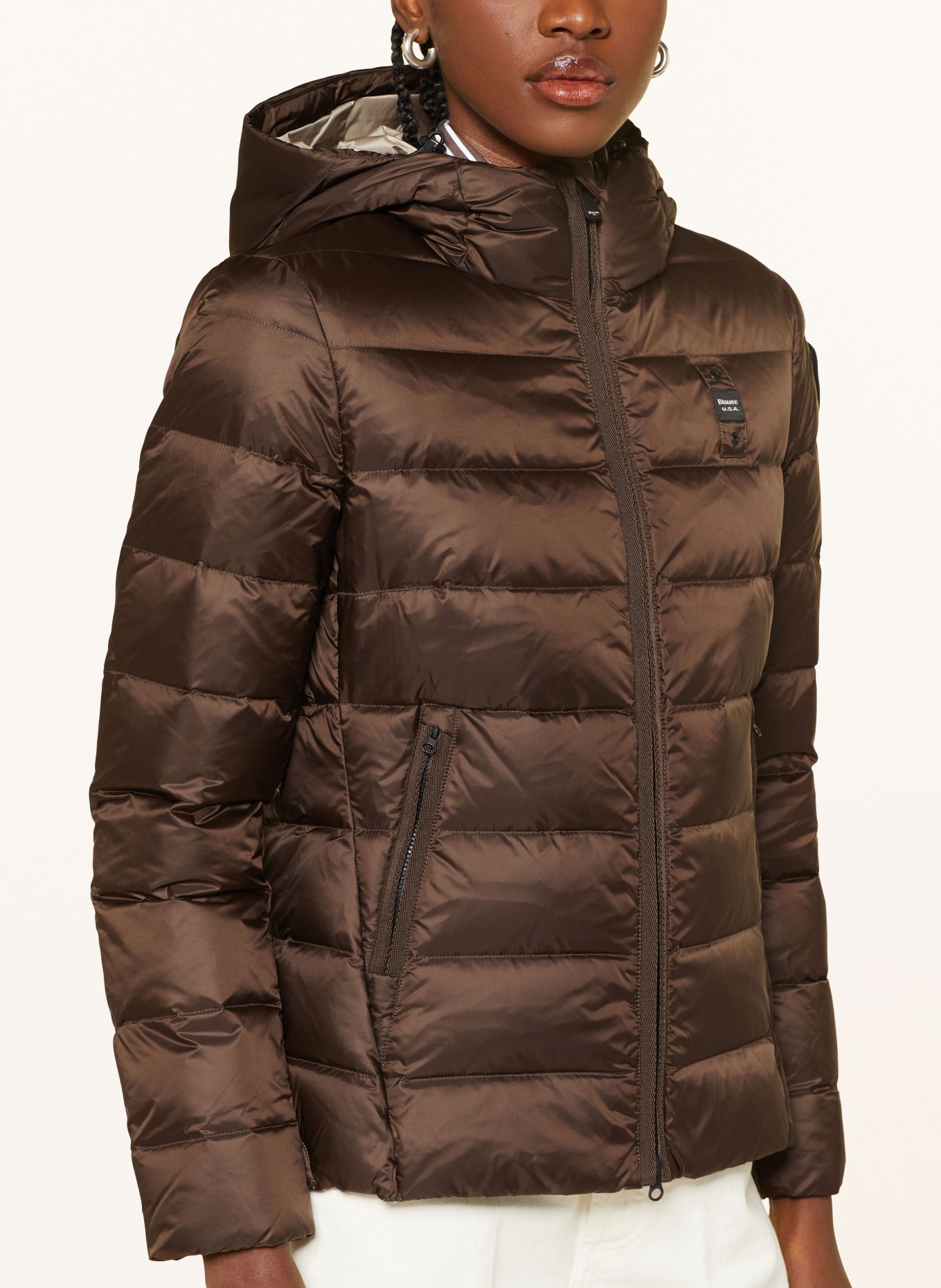 Blauer Daunenjacke: DUNKELBRAUN