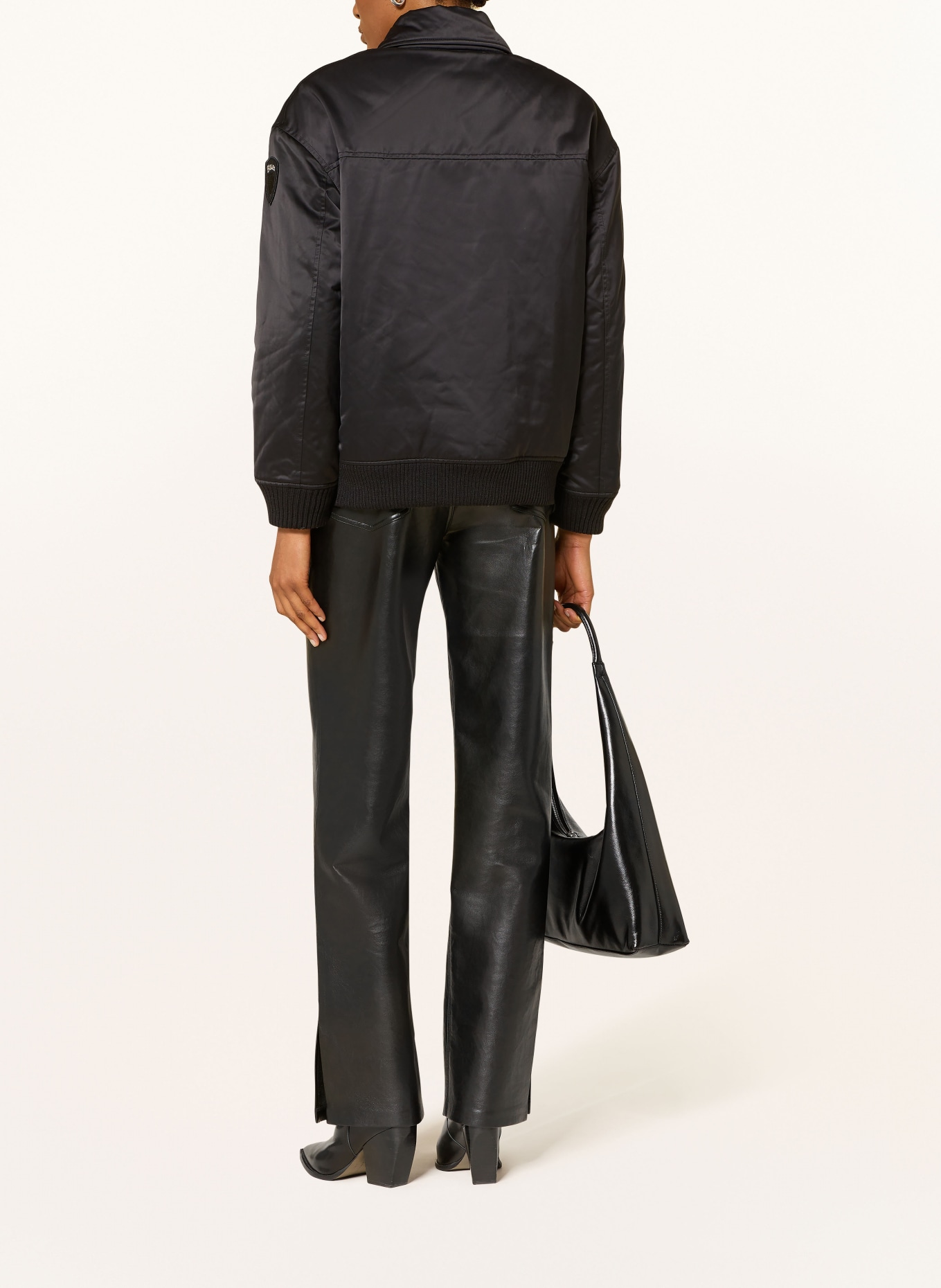 Blauer Satinblouson SAVIN: SCHWARZ