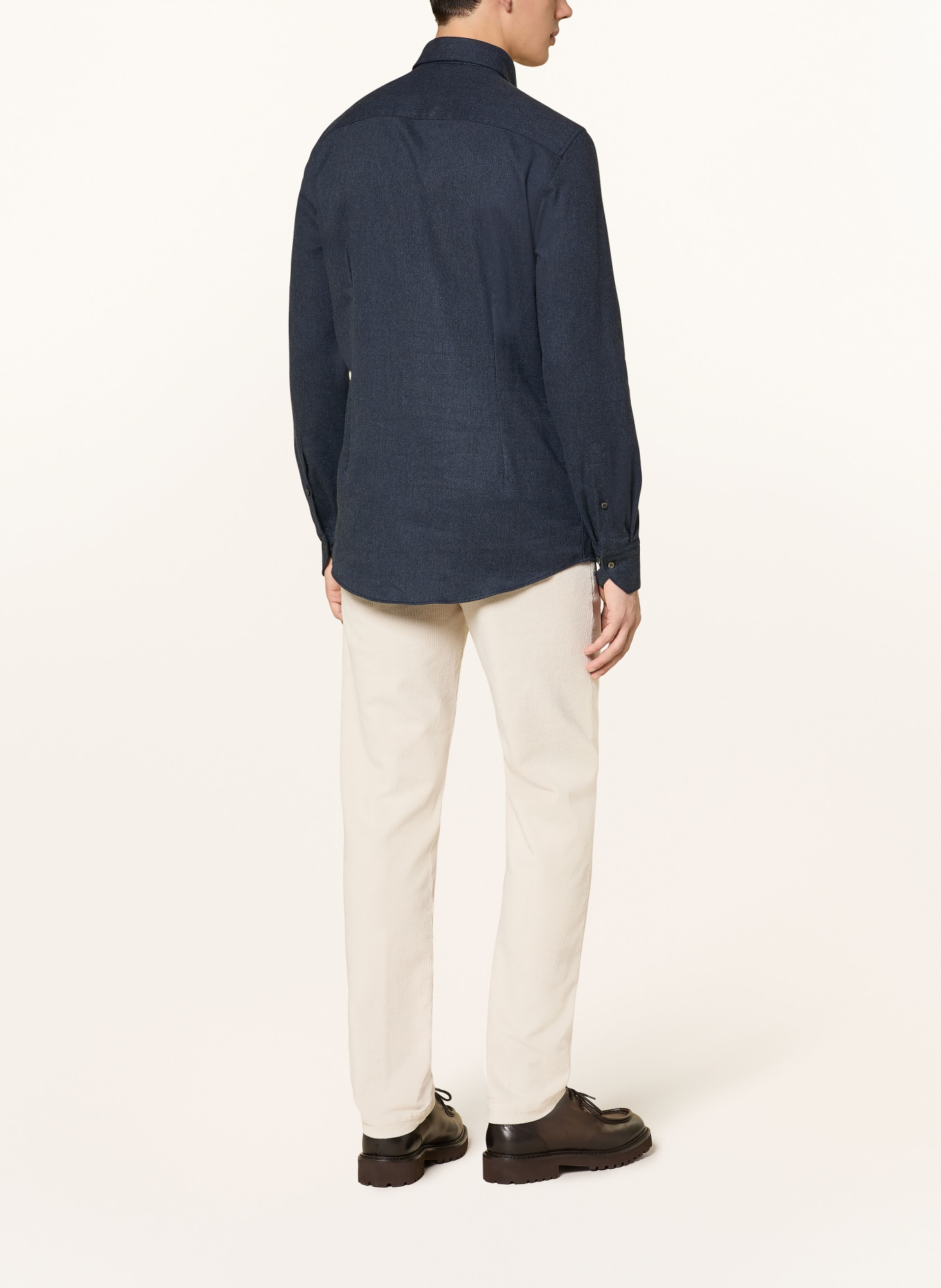 Stenströms Flanellhemd Slim Fit: DUNKELBLAU