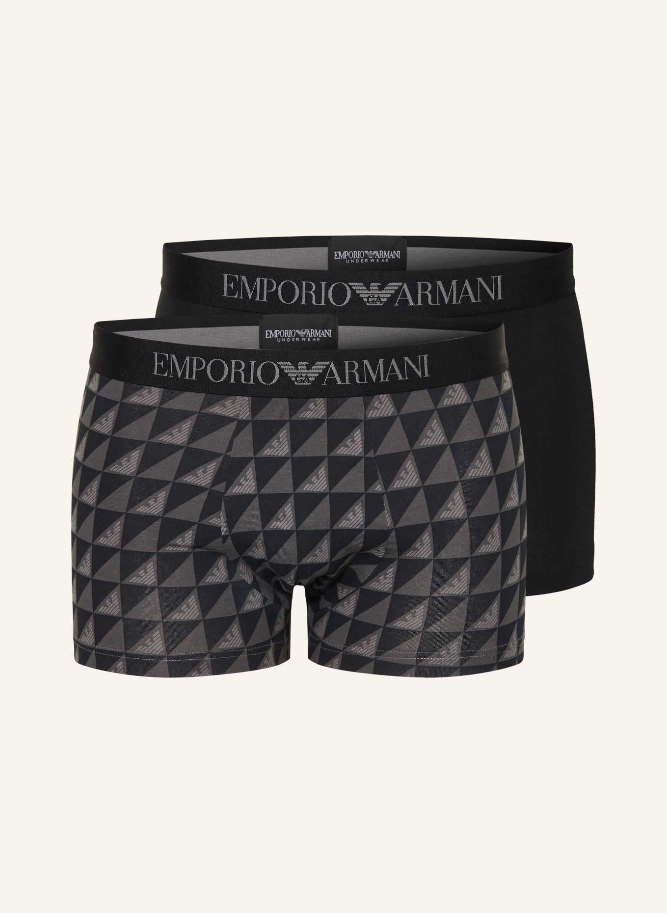 EMPORIO ARMANI 2er-Pack Boxershorts: SCHWARZ / DUNKELGRAU