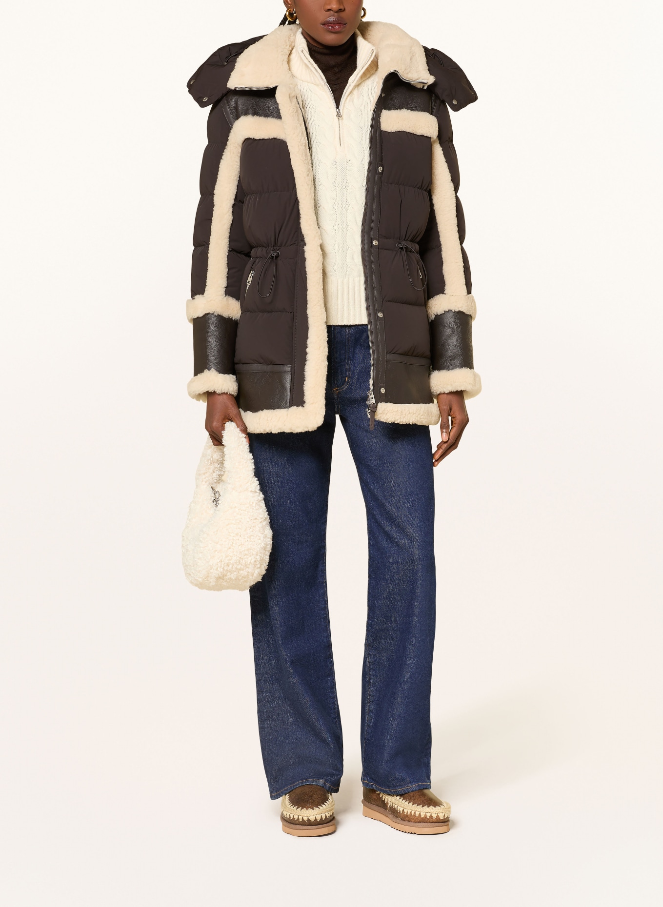 Mackage Daunenparka: DUNKELBRAUN / CREME