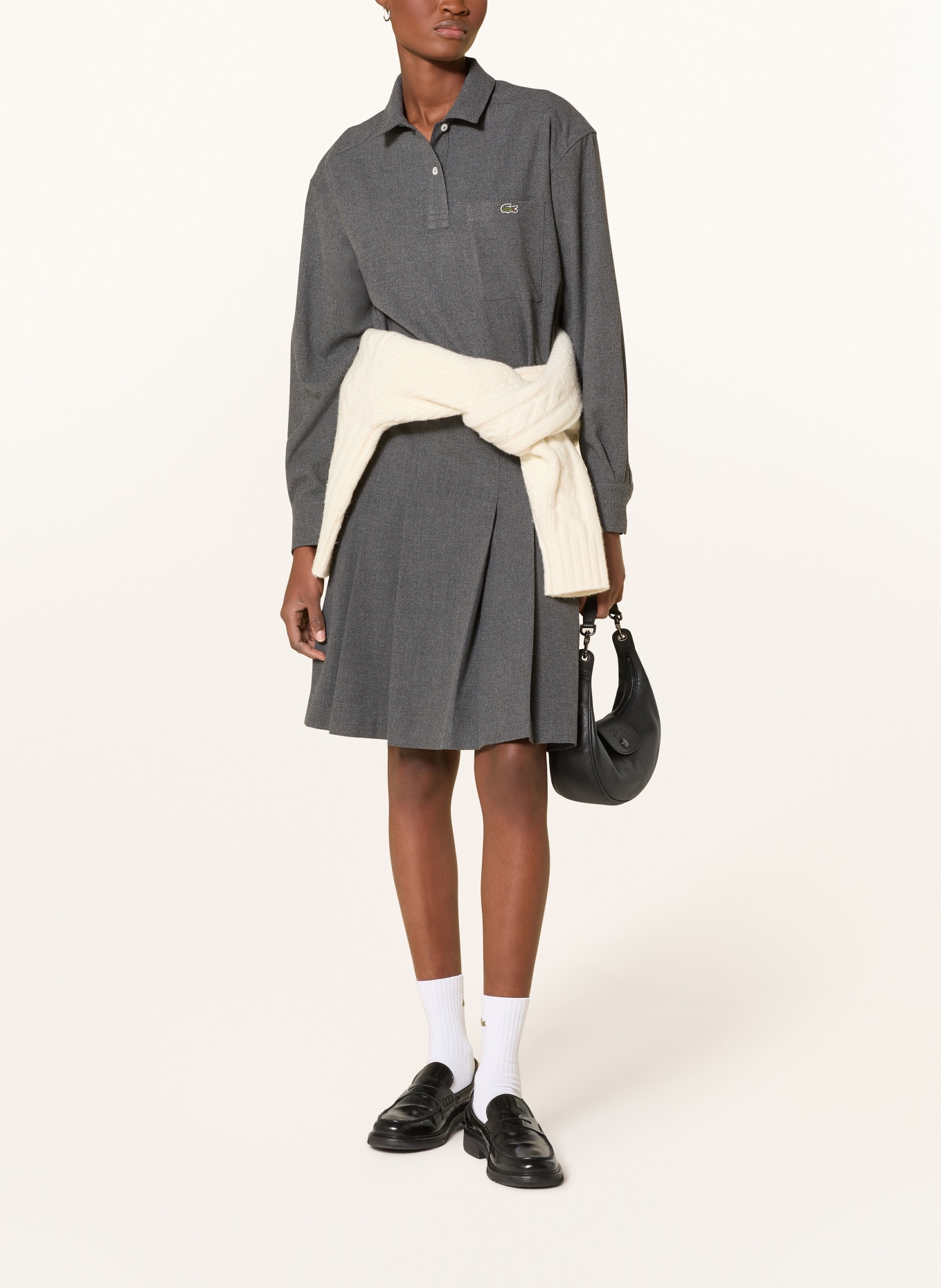 LACOSTE Blusenshirt: DUNKELGRAU