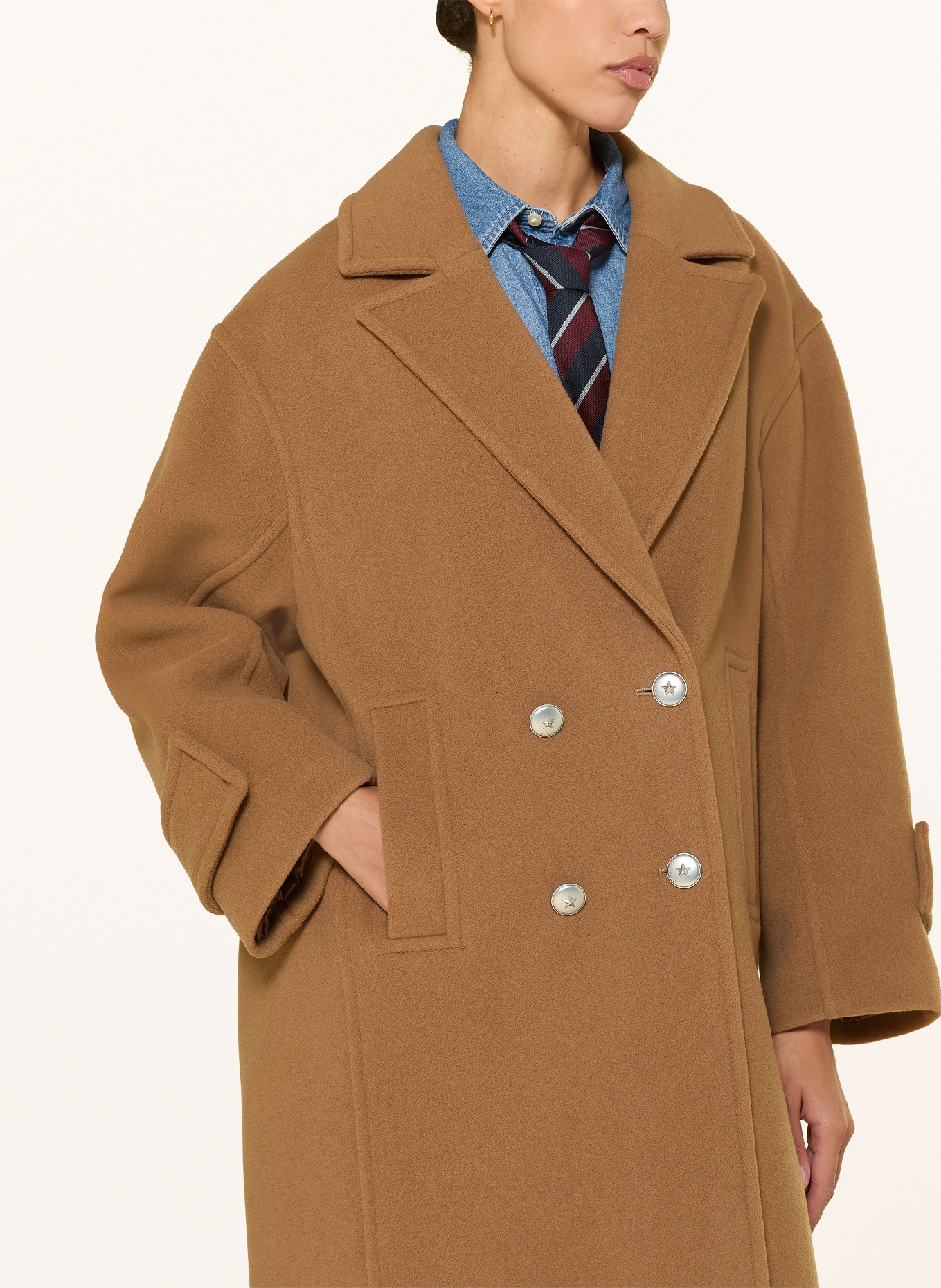 PINKO Cabanmantel CAMEMBERT: COGNAC