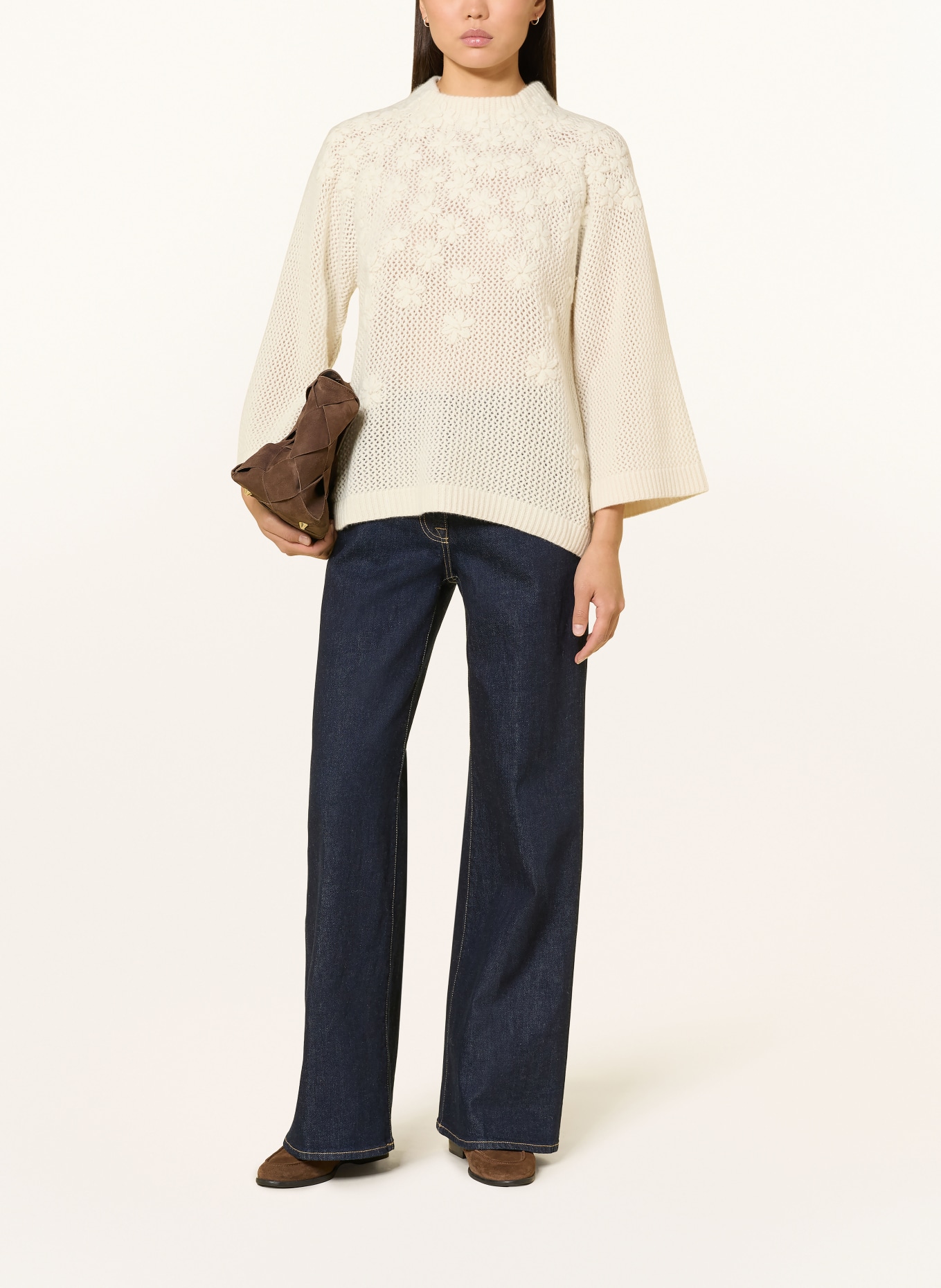 van Laack Pullover mit 3/4-Arm: CREME