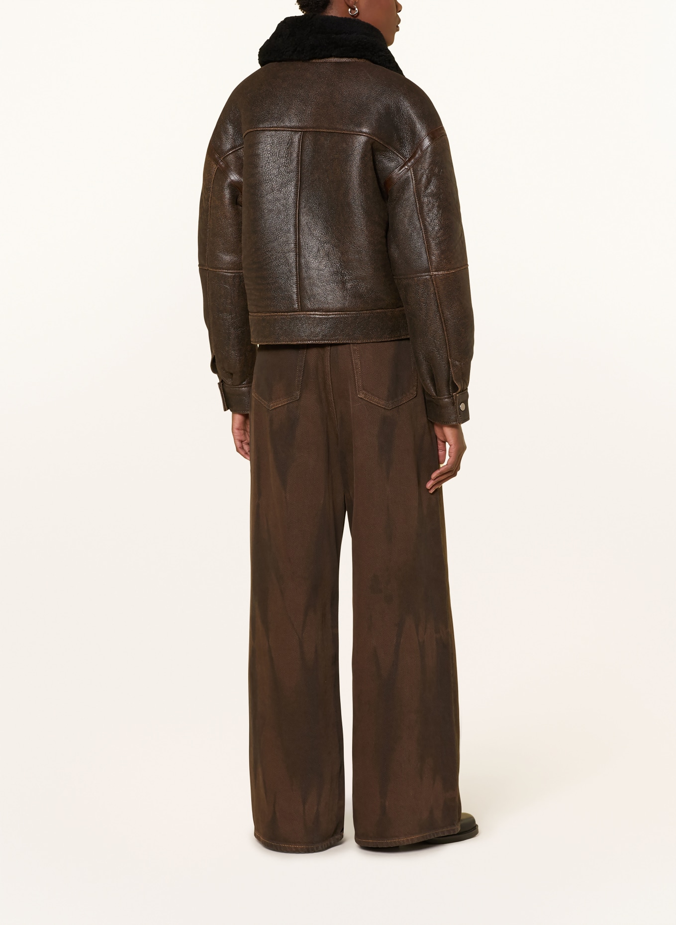 MRS & HUGS Lederjacke: DUNKELBRAUN