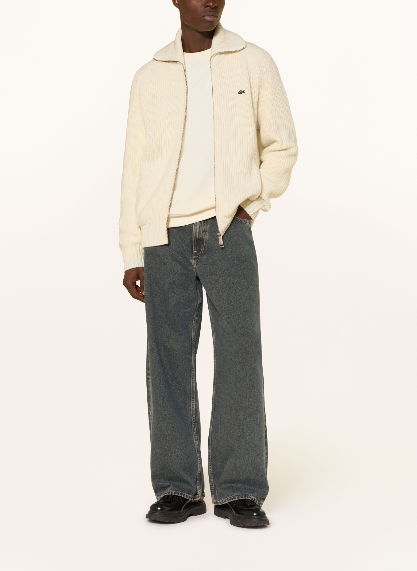 LACOSTE Strickjacke: ECRU
