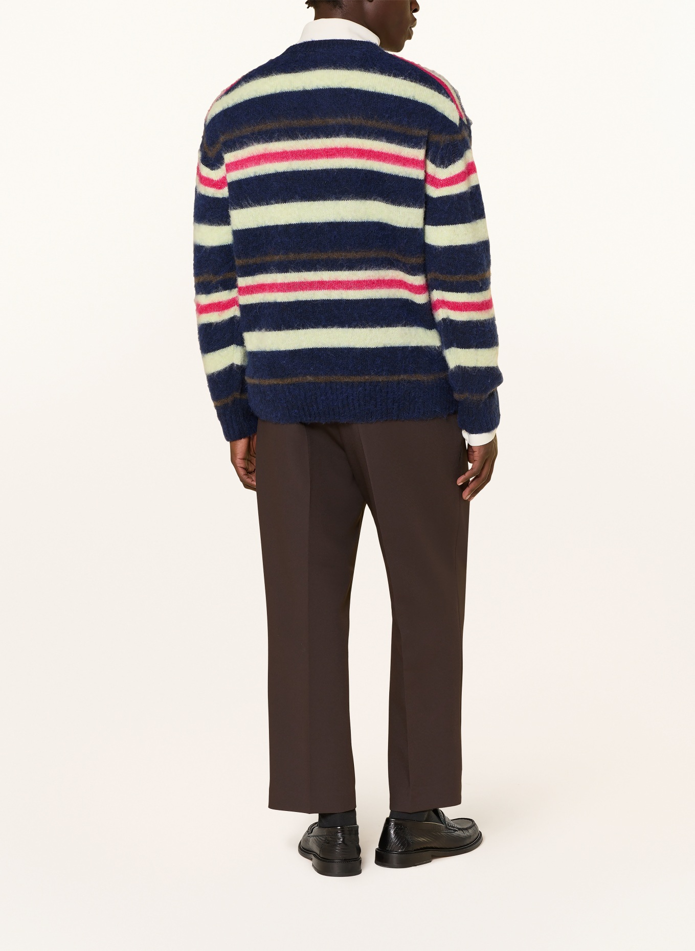 LACOSTE Strickjacke: DUNKELBLAU / ECRU / PINK