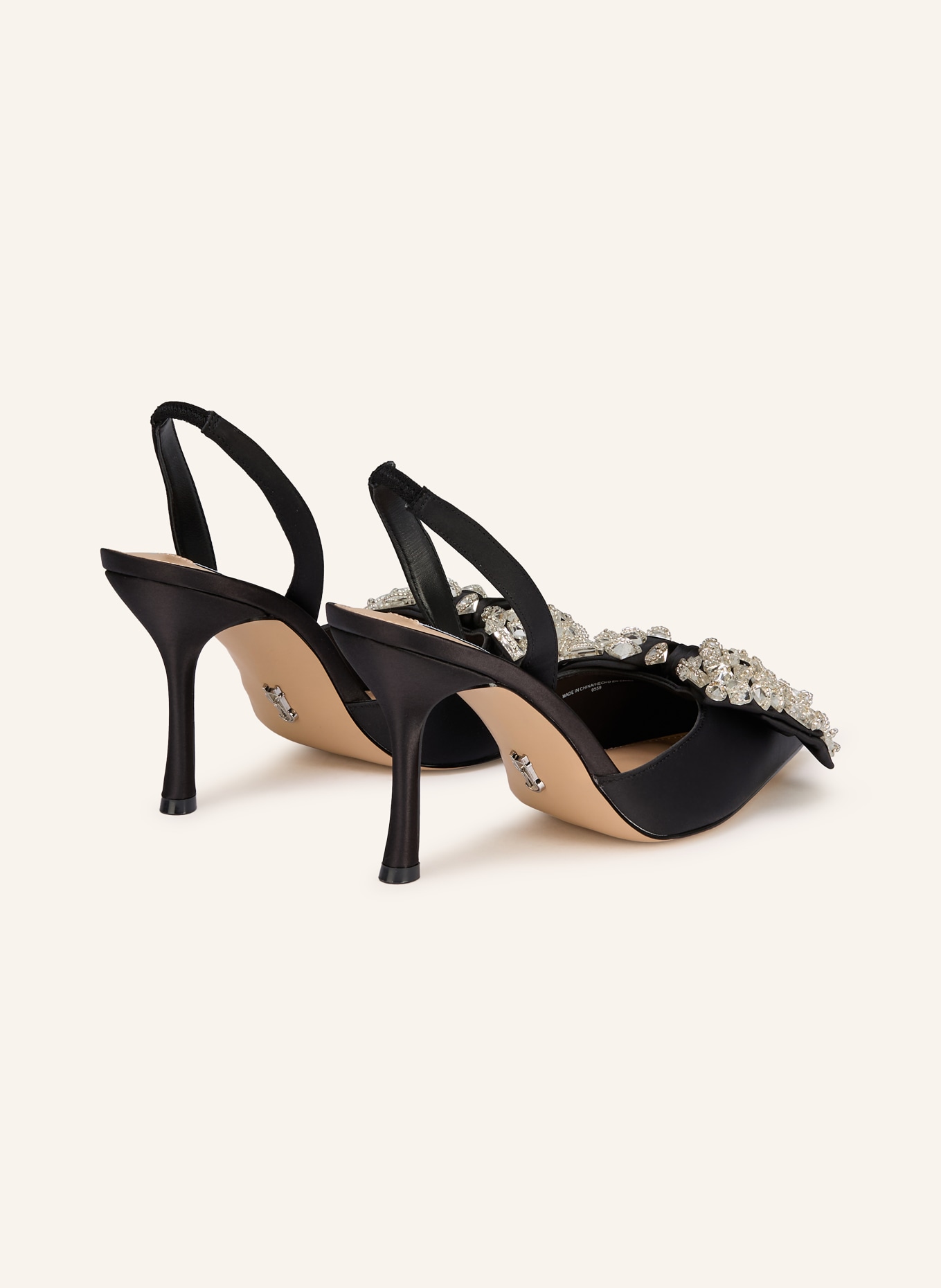 STEVE MADDEN Slingpumps LOVIE mit Schmucksteinen: SCHWARZ / SILBER