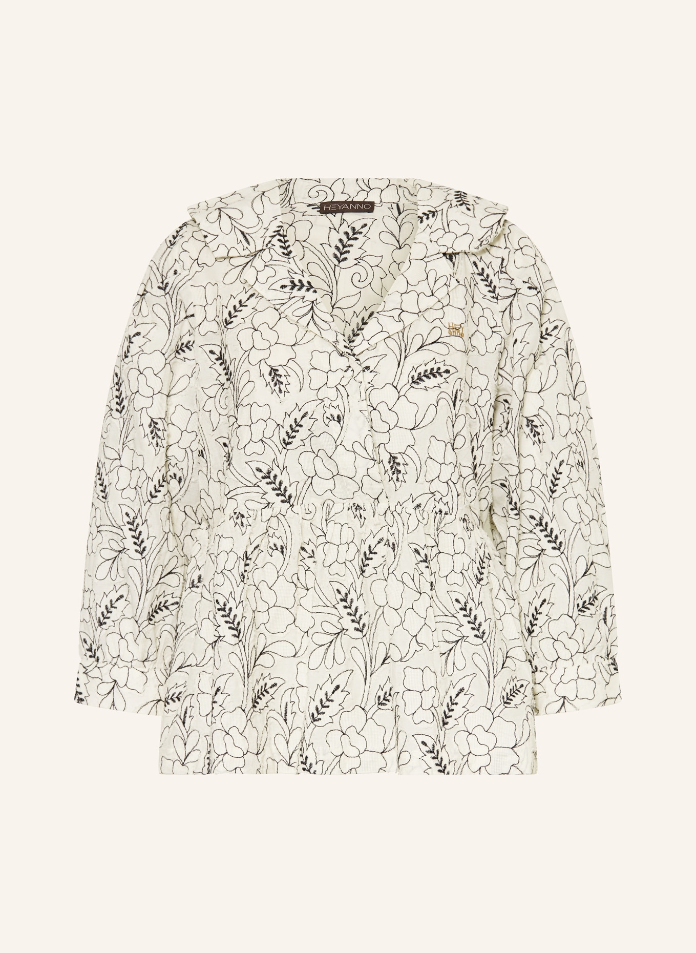 HEYANNO Blusenshirt MMHPOET mit 3/4-Arm: ECRU / SCHWARZ