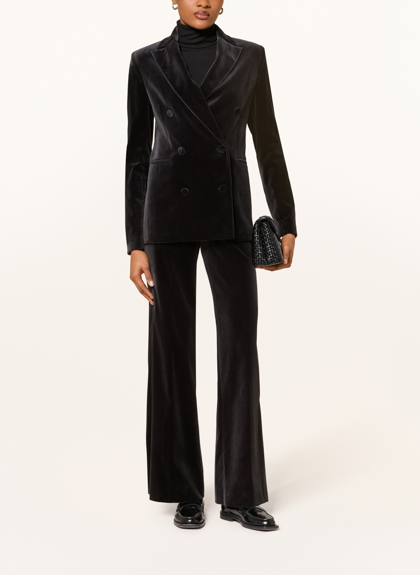 ANTONELLI firenze Marlenehose SAMUEL aus Samt: SCHWARZ