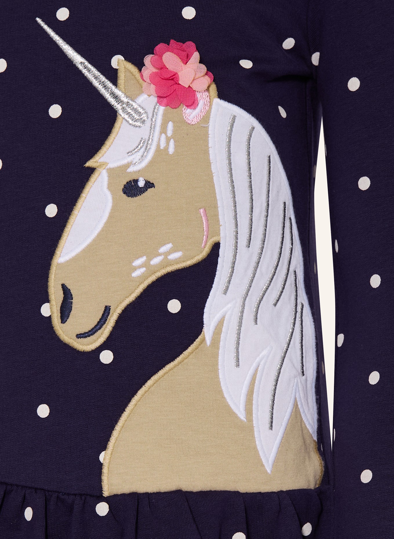 DANAMADE Jerseykleid: DUNKELBLAU / BEIGE / WEISS