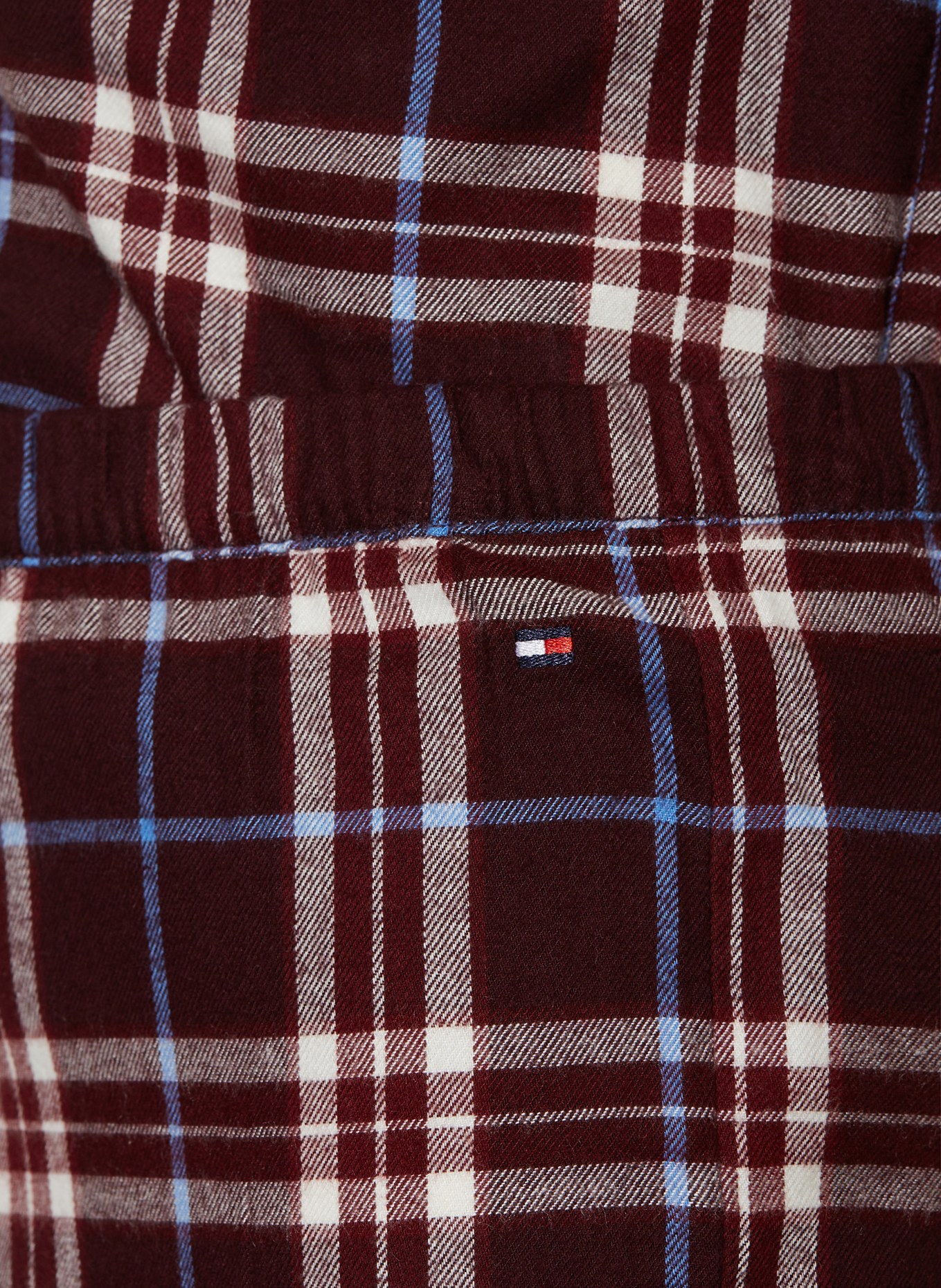 TOMMY HILFIGER Schlafanzug: DUNKELROT / ECRU / HELLBLAU