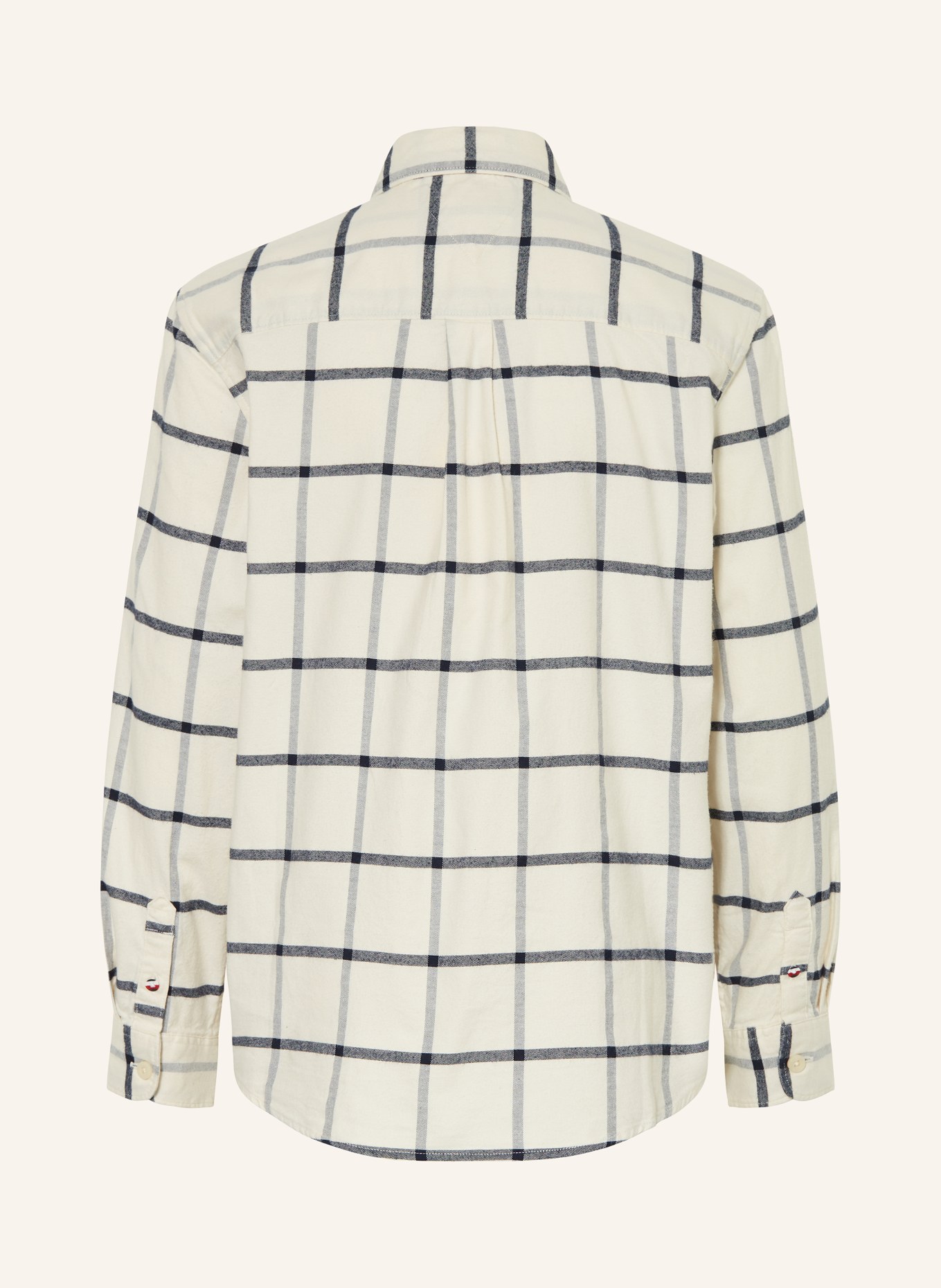 TOMMY HILFIGER Flanellhemd: ECRU / DUNKELBLAU