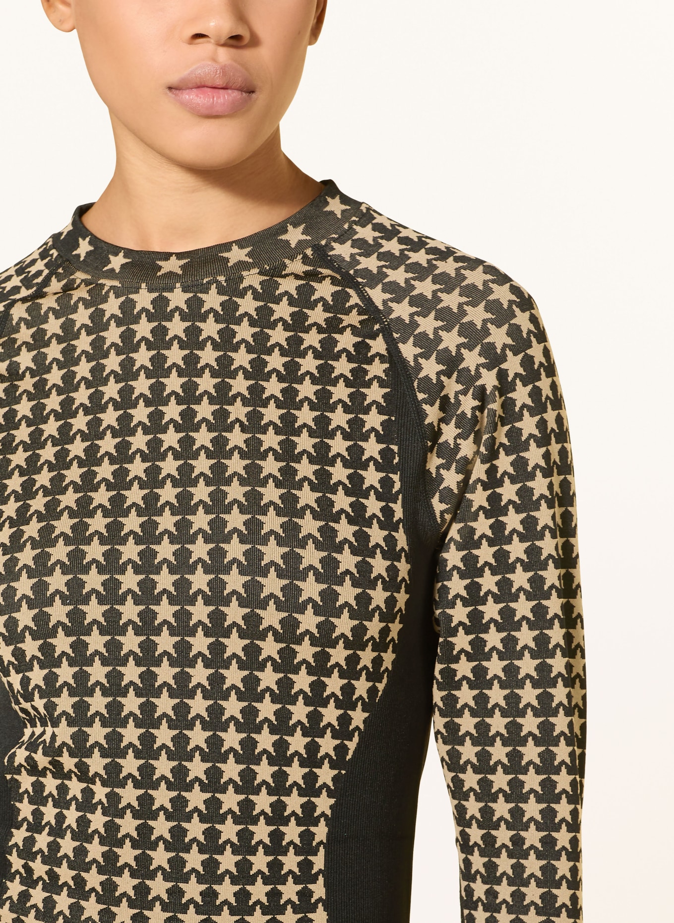 GOLDBERGH Longsleeve STARLET: SCHWARZ / CAMEL