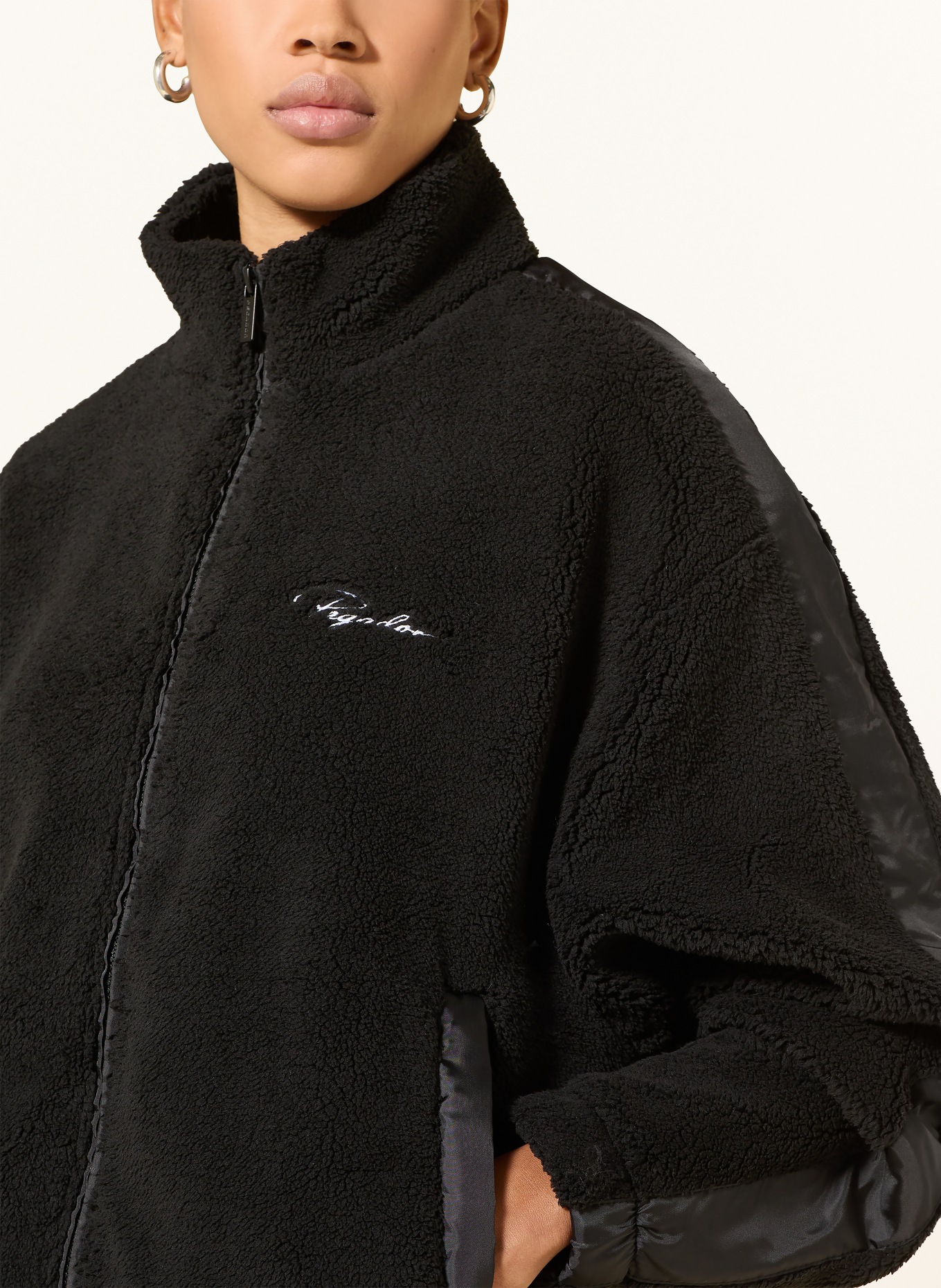 PEGADOR Teddyfell-Jacke TAMSIN: SCHWARZ