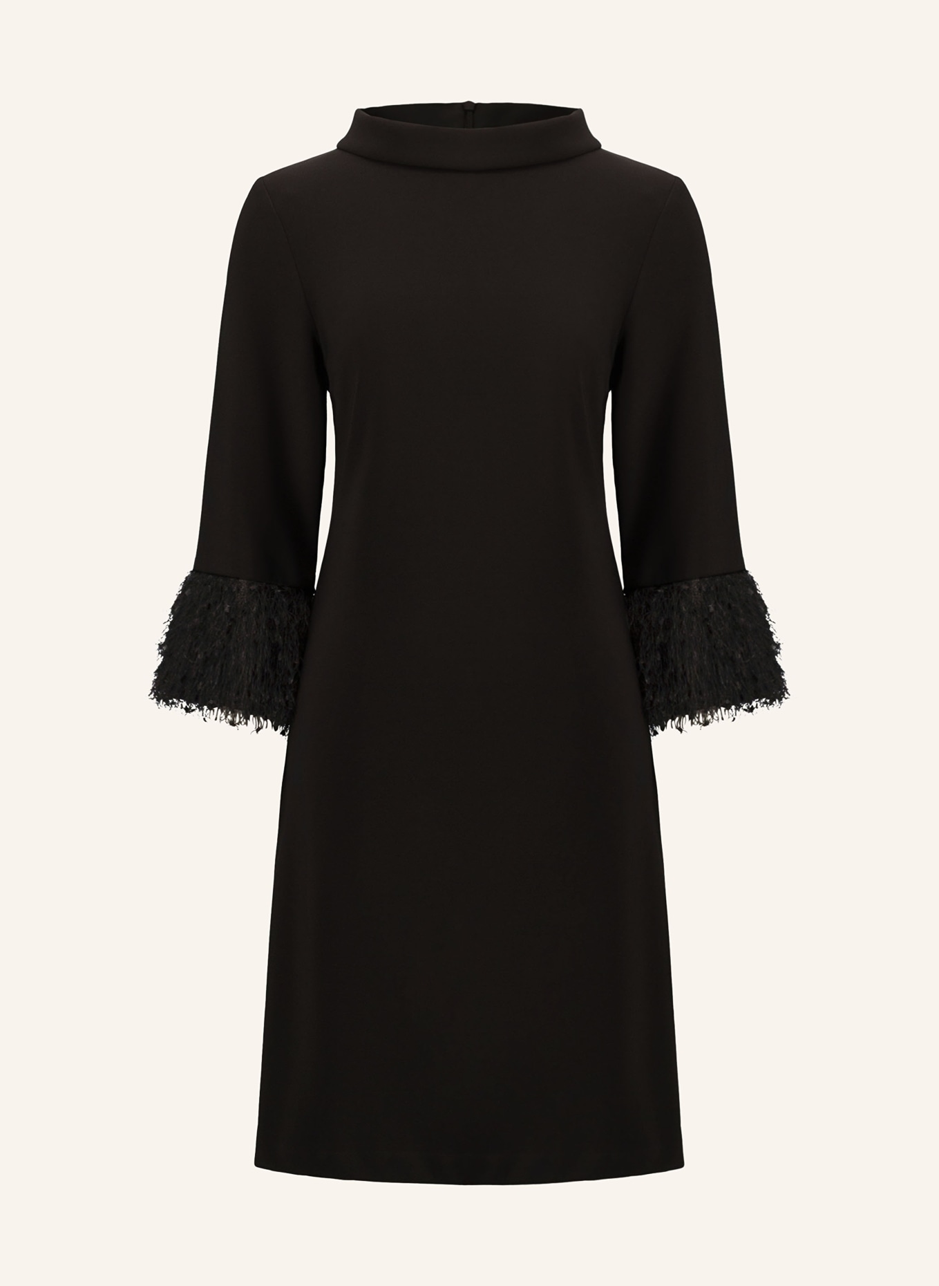 Joseph Ribkoff Kleid mit 3/4-Arm und Fransen: SCHWARZ
