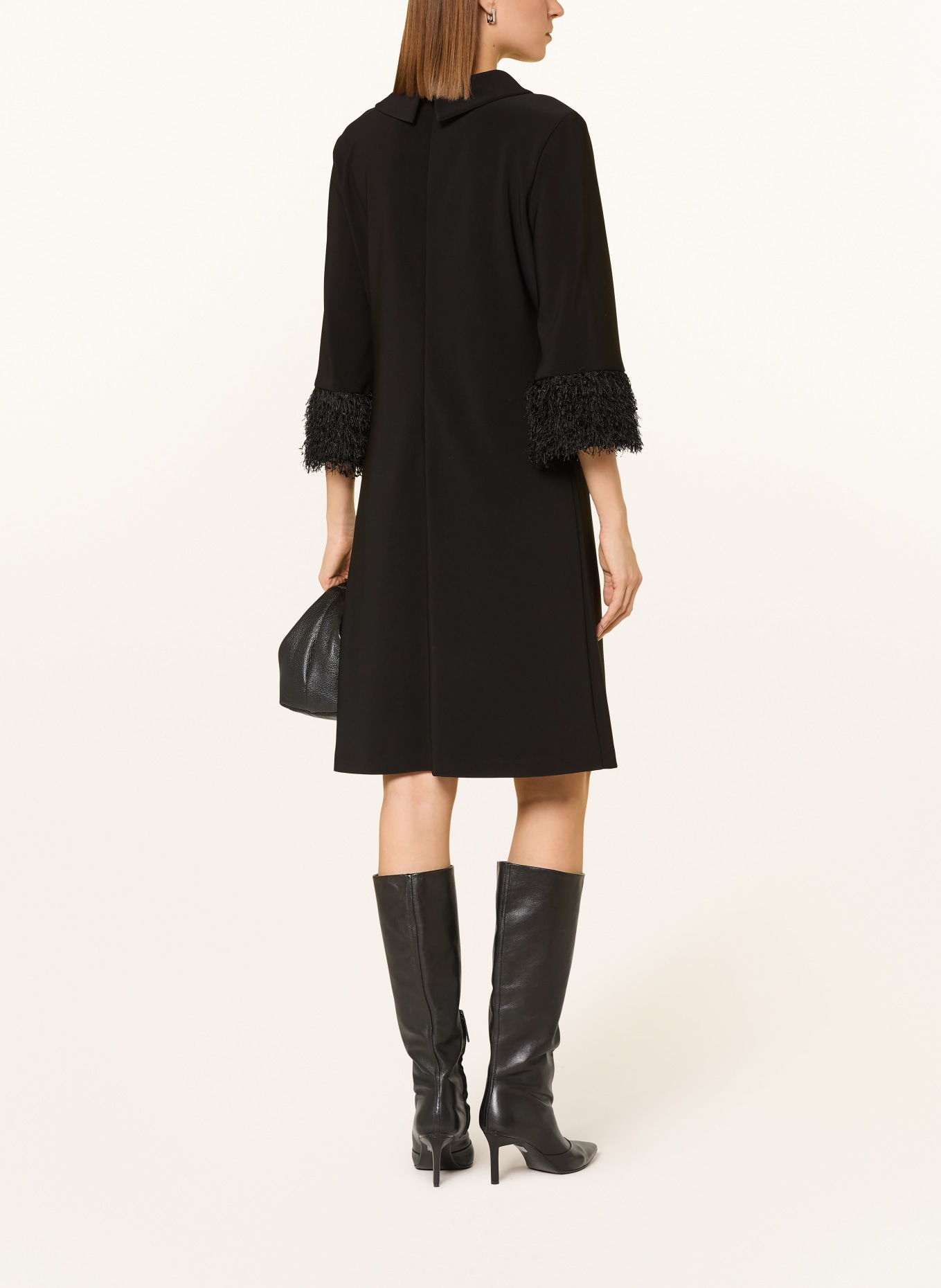 Joseph Ribkoff Kleid mit 3/4-Arm und Fransen: SCHWARZ