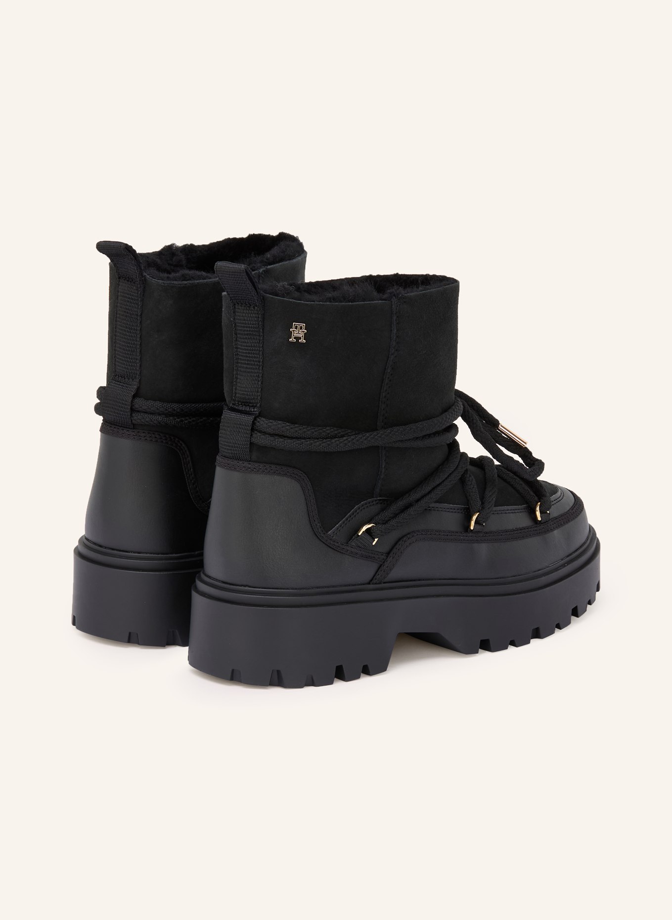 TOMMY HILFIGER Schnürboots: SCHWARZ