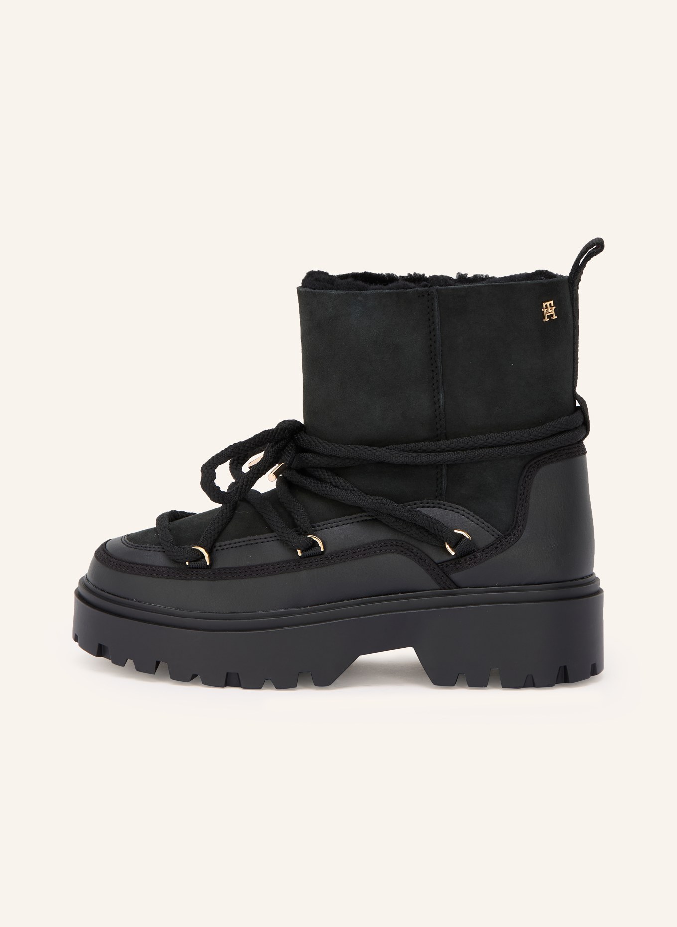 TOMMY HILFIGER Schnürboots: SCHWARZ