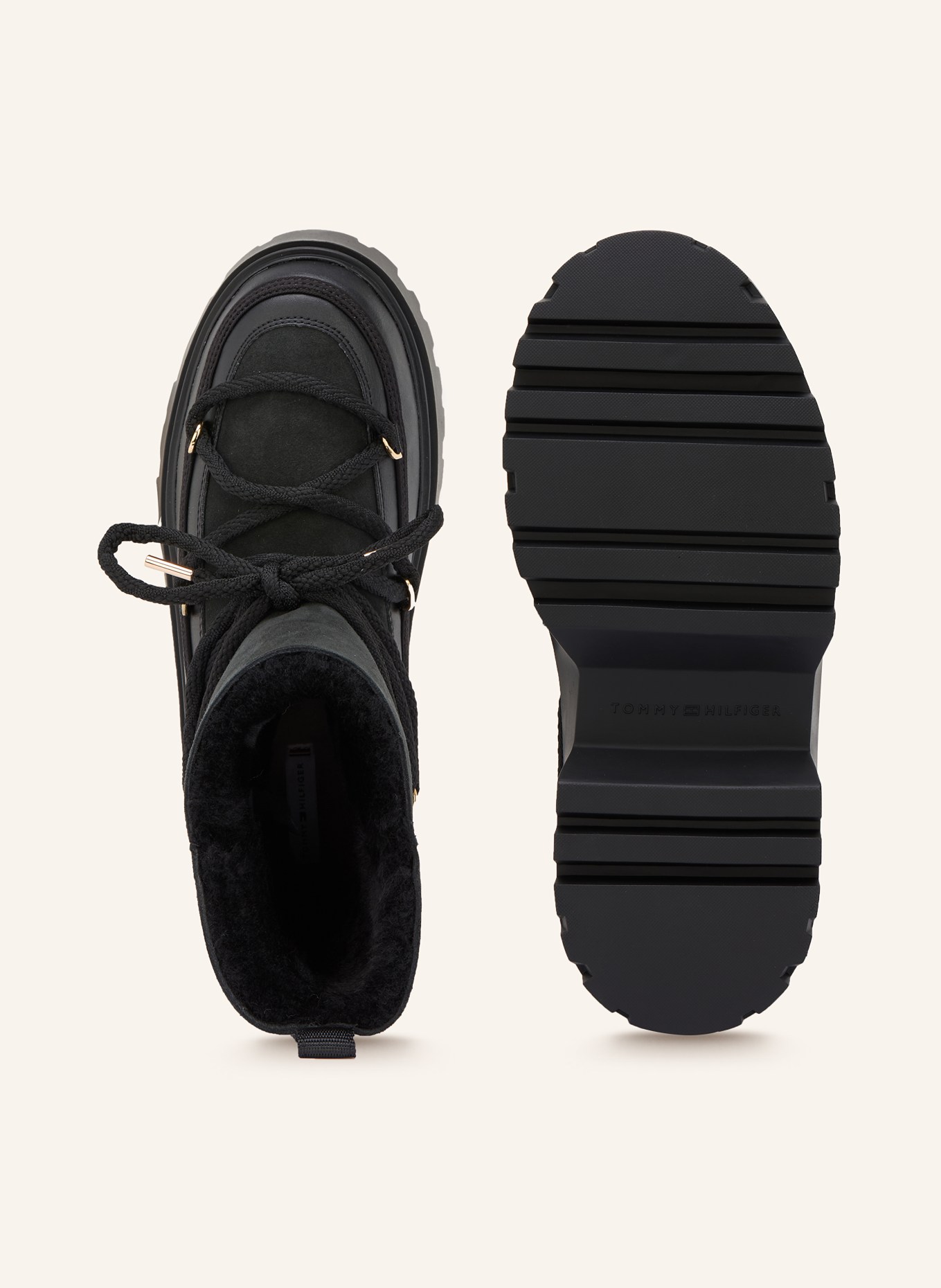 TOMMY HILFIGER Schnürboots: SCHWARZ