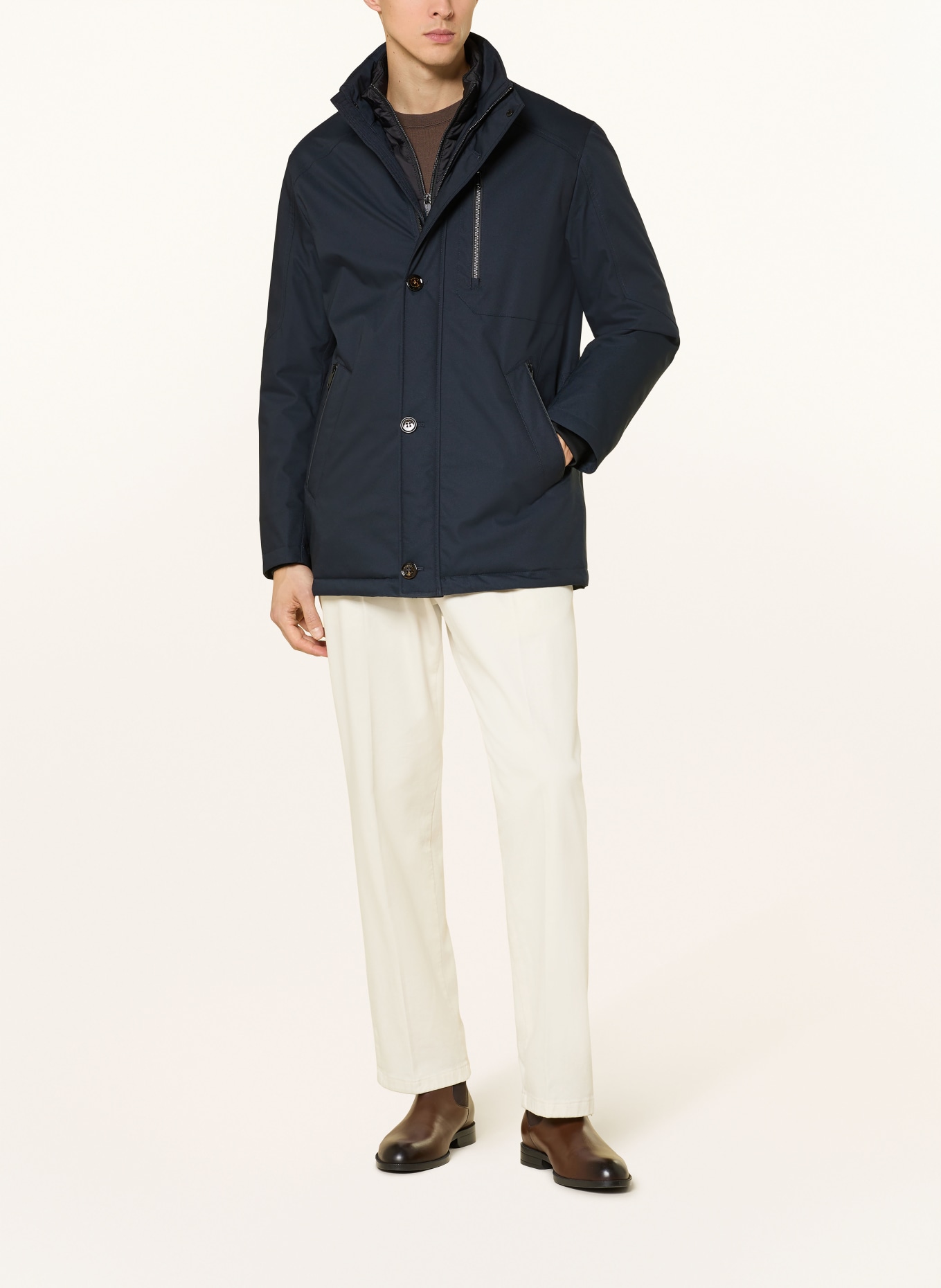 bugatti Jacke mit herausnehmbarer Blende: DUNKELBLAU