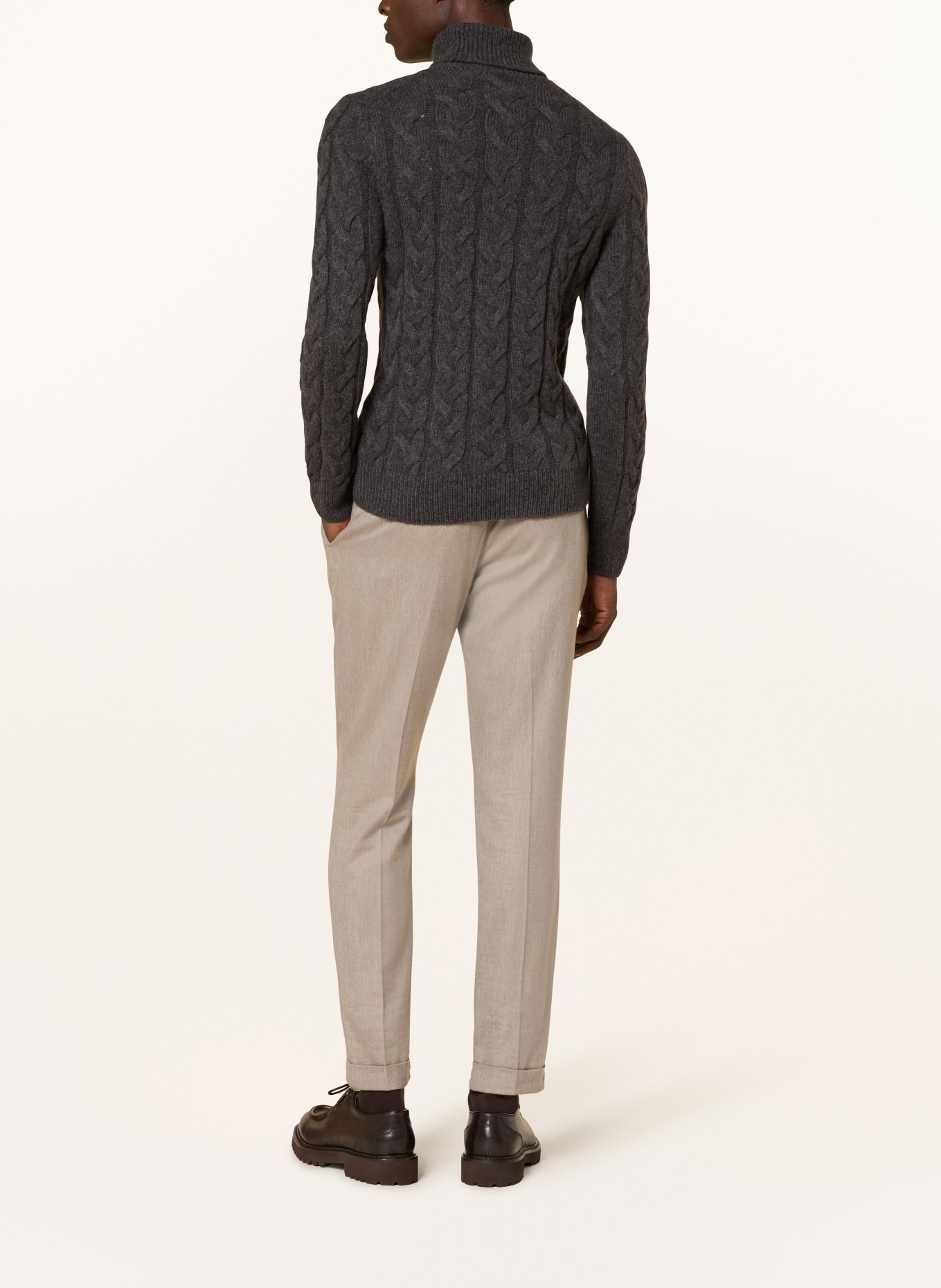 GRAN SASSO sweter z golfem: CIEMNOBRĄZOWY