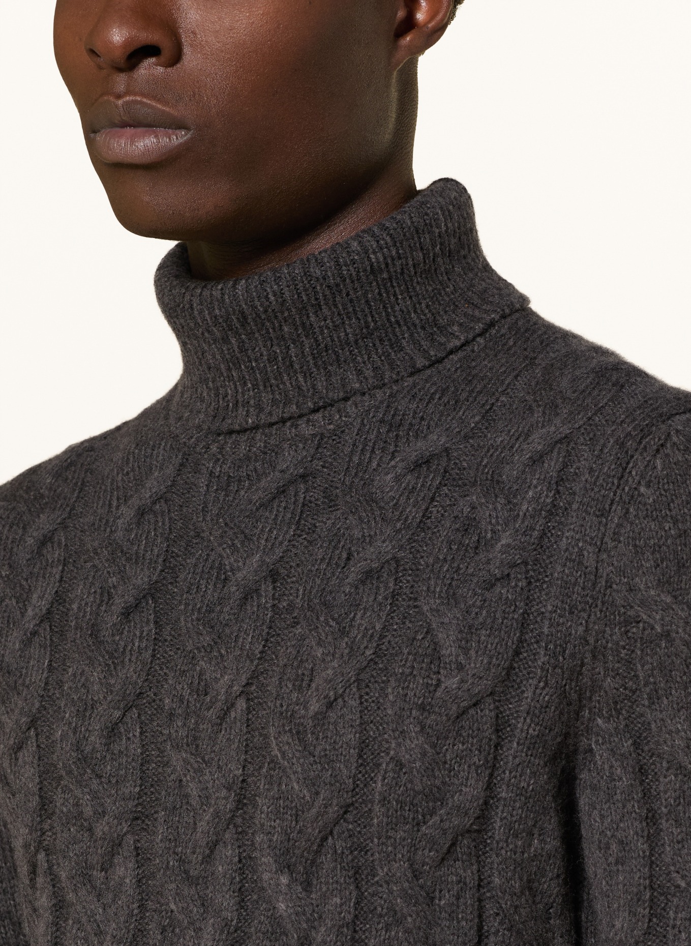 GRAN SASSO sweter z golfem: CIEMNOBRĄZOWY